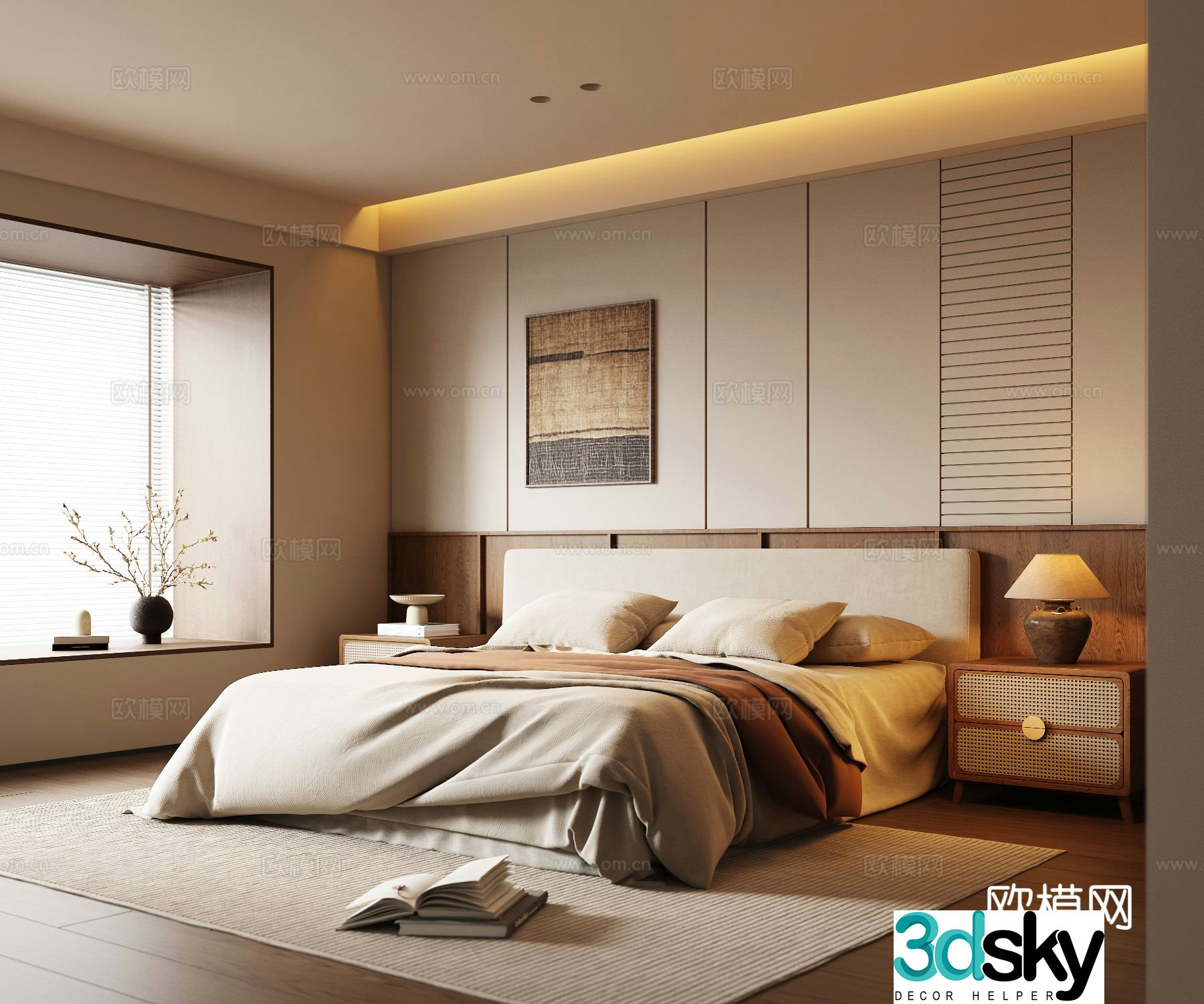 Wasabi Middle Style Bedroom 3D Model