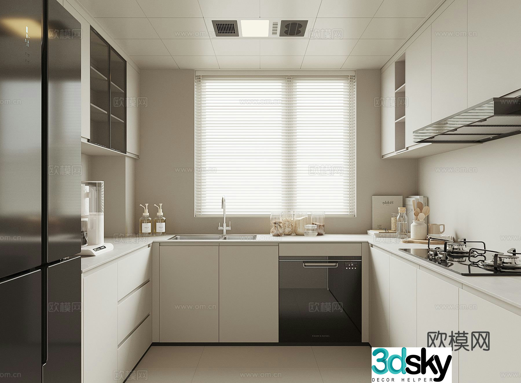 Modern home kitchen 3d model