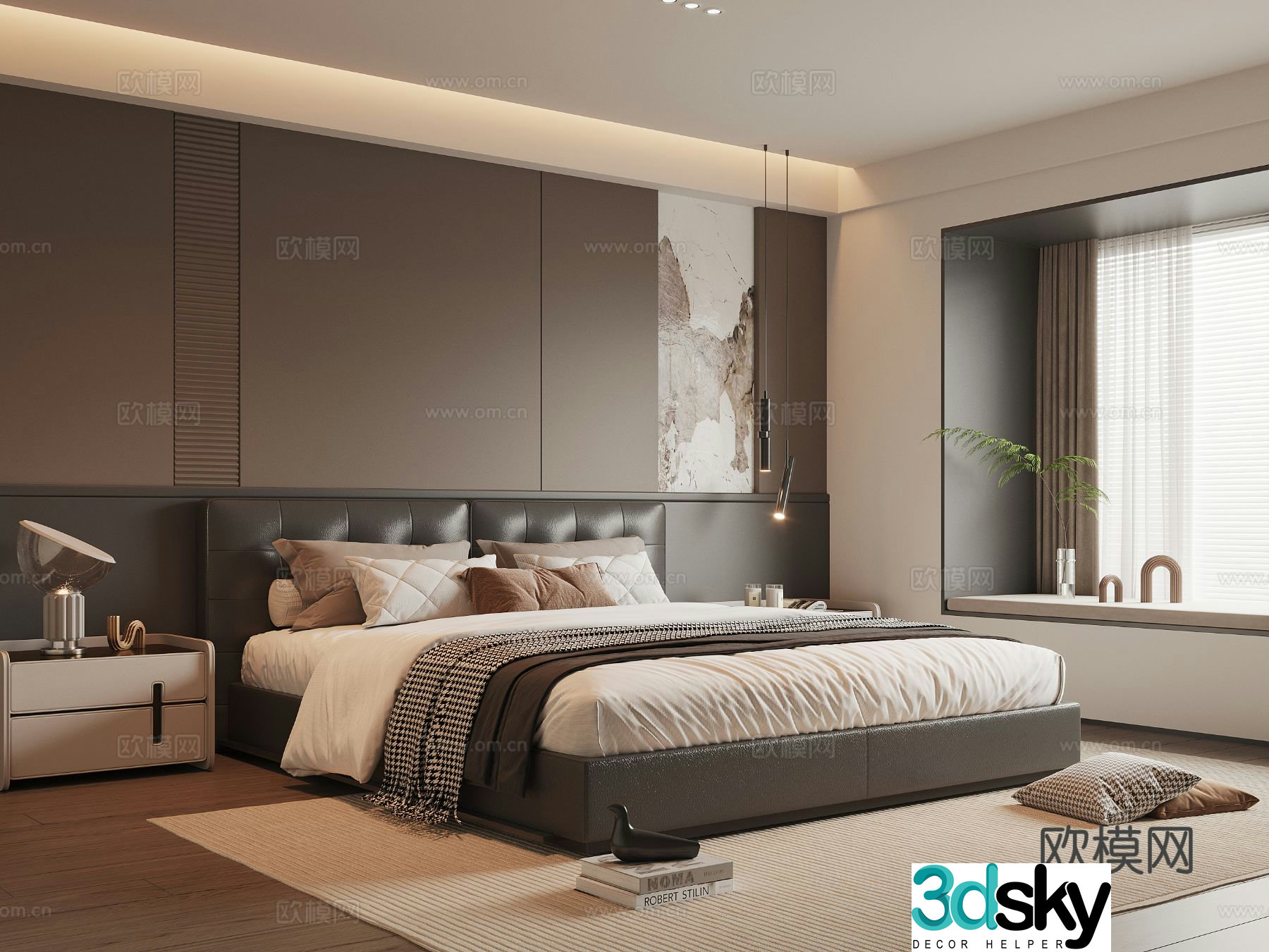 Italian home bedroom master bedroom 3d model