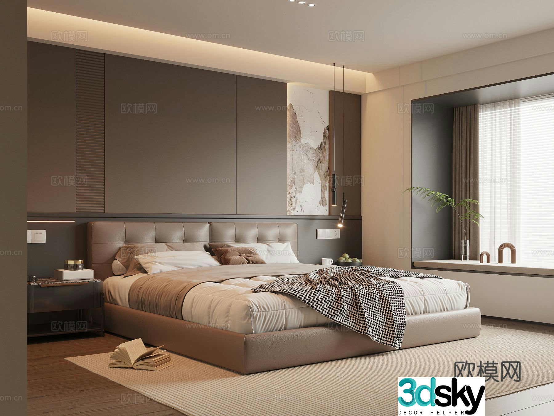 Italian home bedroom master bedroom 3d model