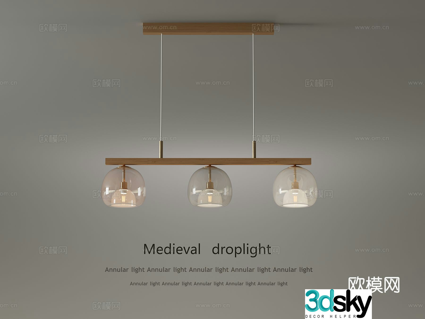 Creamy Chandelier Restaurant Chandelier 3D Model