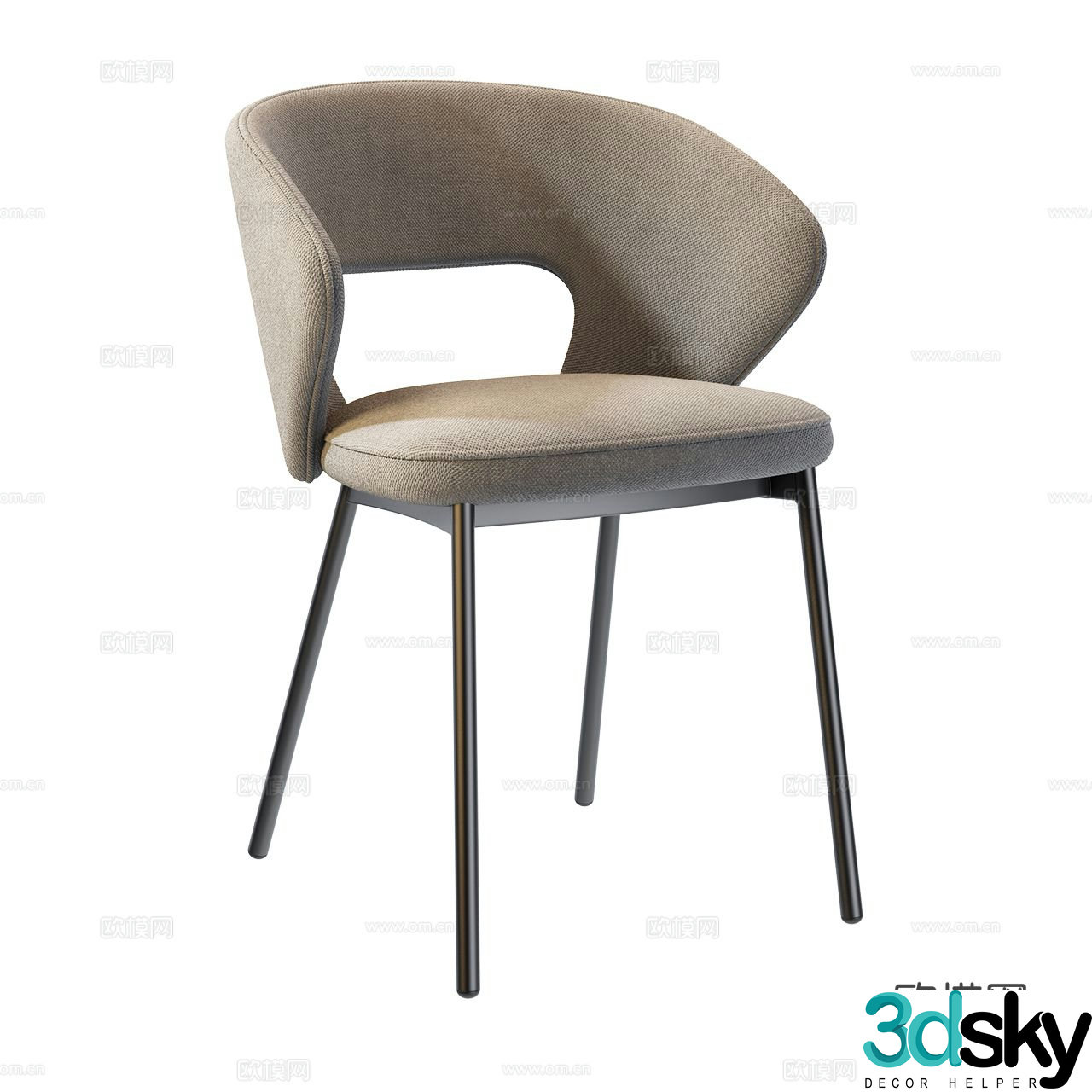 Origins 1971 Italian single chair Extremely simple chair Fabric single chair Dining chair 3d model