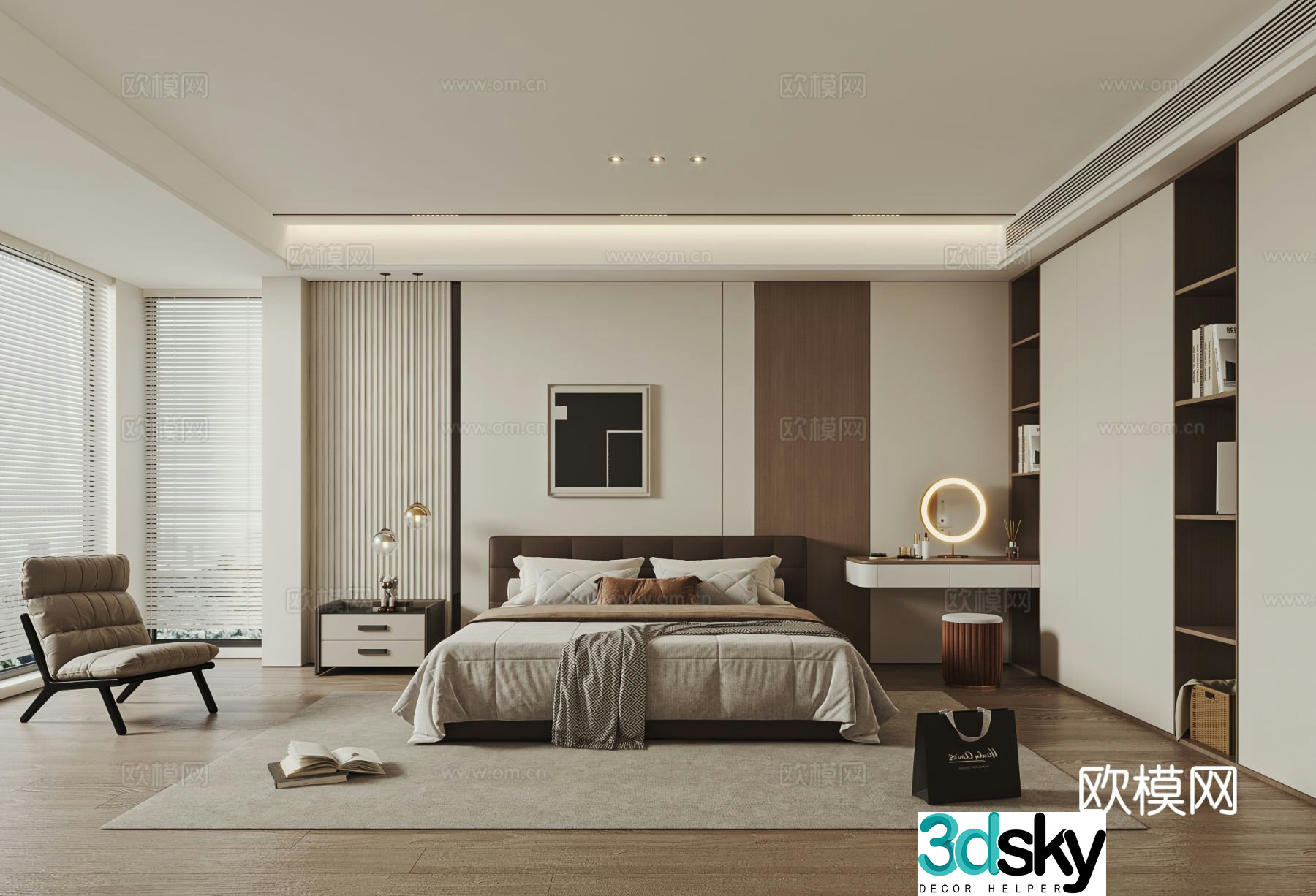 Italian bedroom master bedroom 3d model