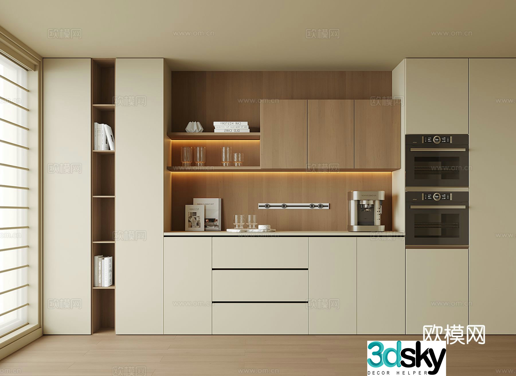 Modern wine cabinet sideboard 3D model