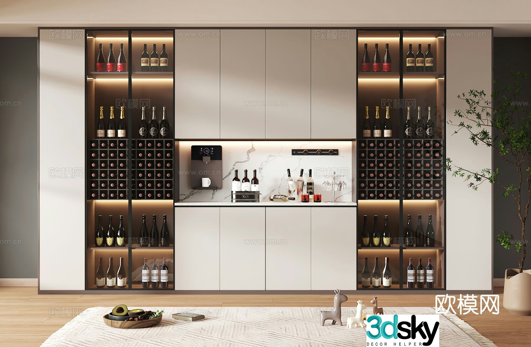 Wine cabinet design Wine cabinet red wine cabinet bar wine cabinet partition wine cabinet 3D model