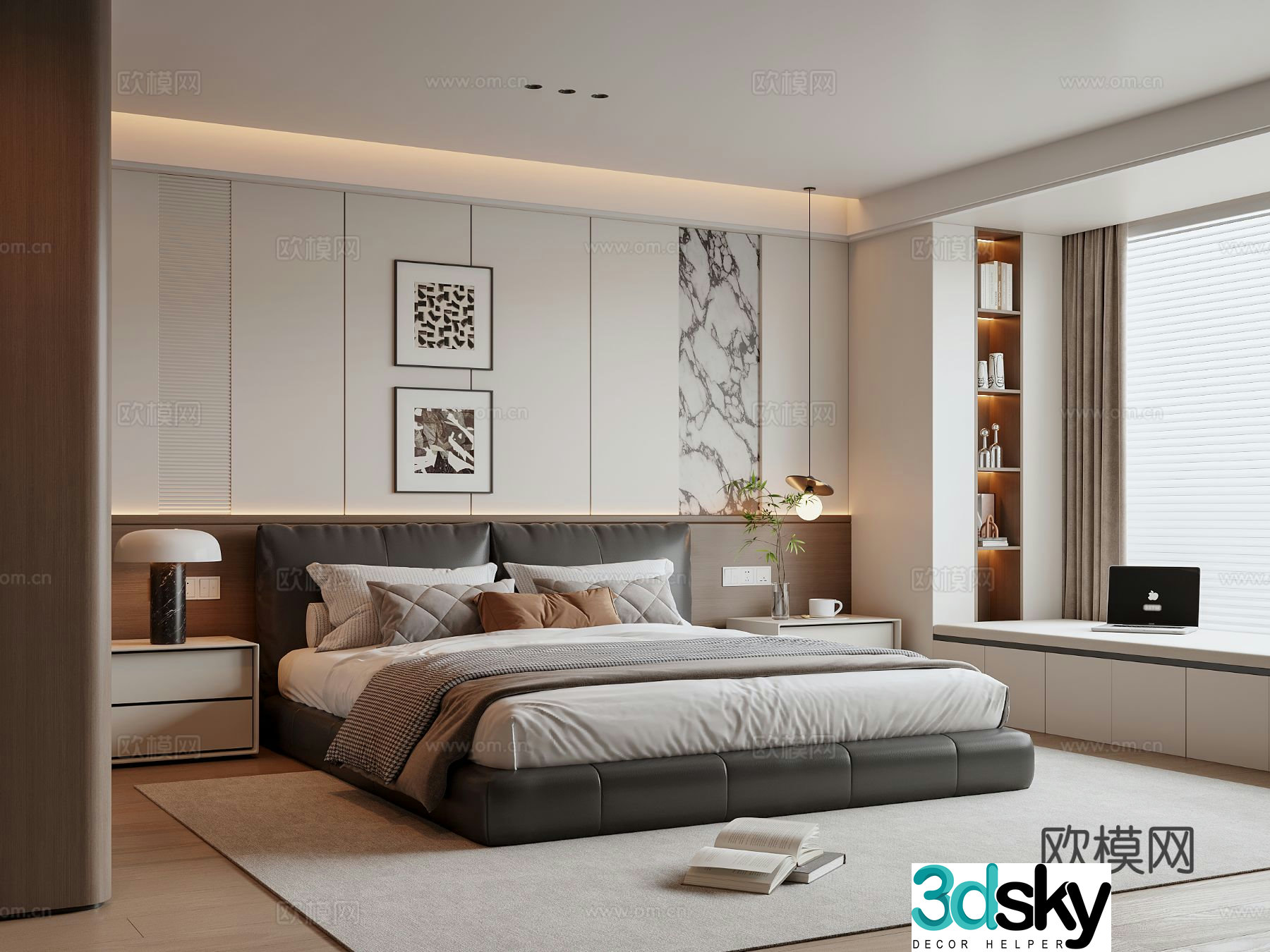 Italian bedroom master bedroom 3d model