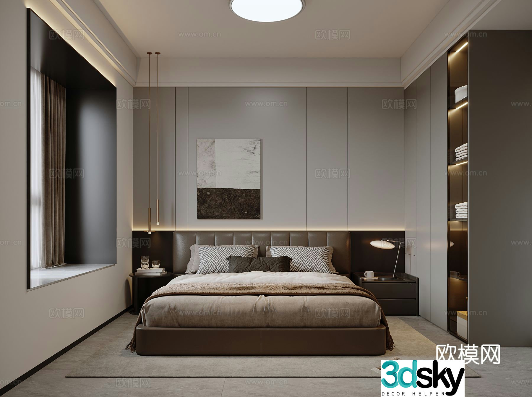 Modern bedroom Master bedroom Cloakroom 3d model