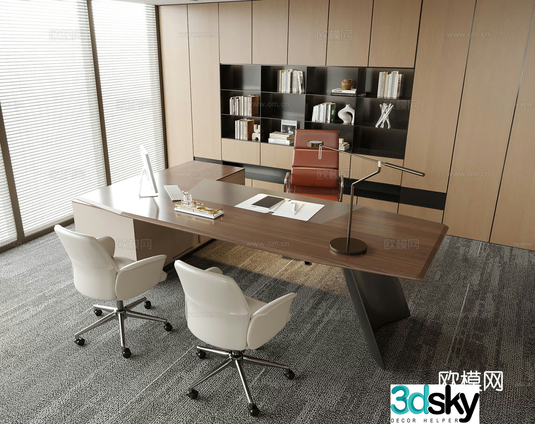 Modern boss office desk chair chair desk chair office office chair 3d model