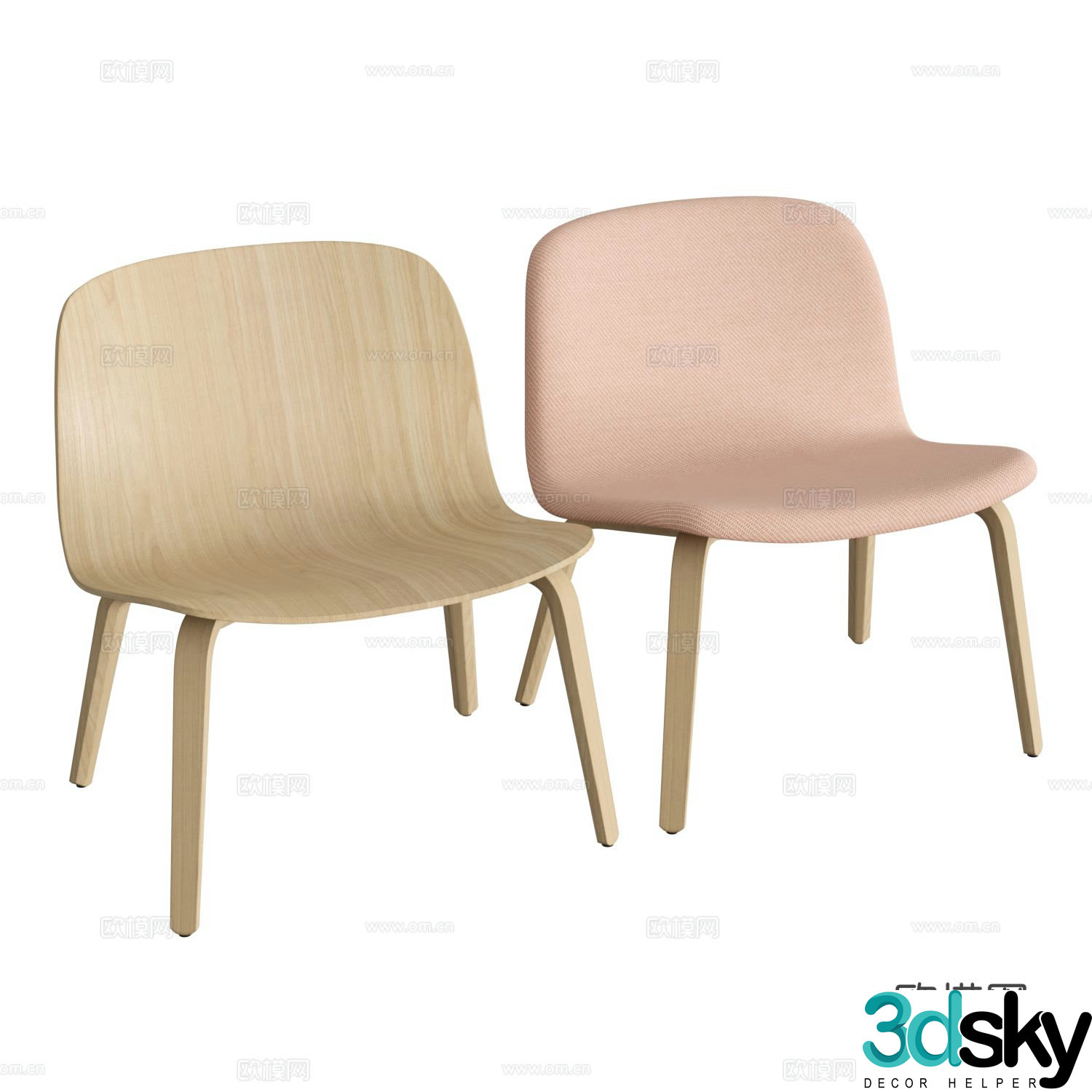 Nordic children’s chair single chair 3d model
