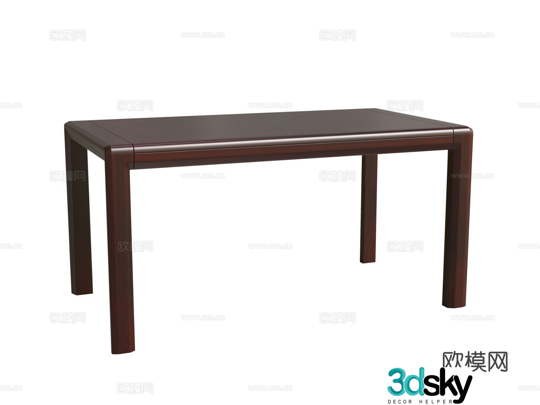 New Chinese-style solid wood dining table dining table 3D model