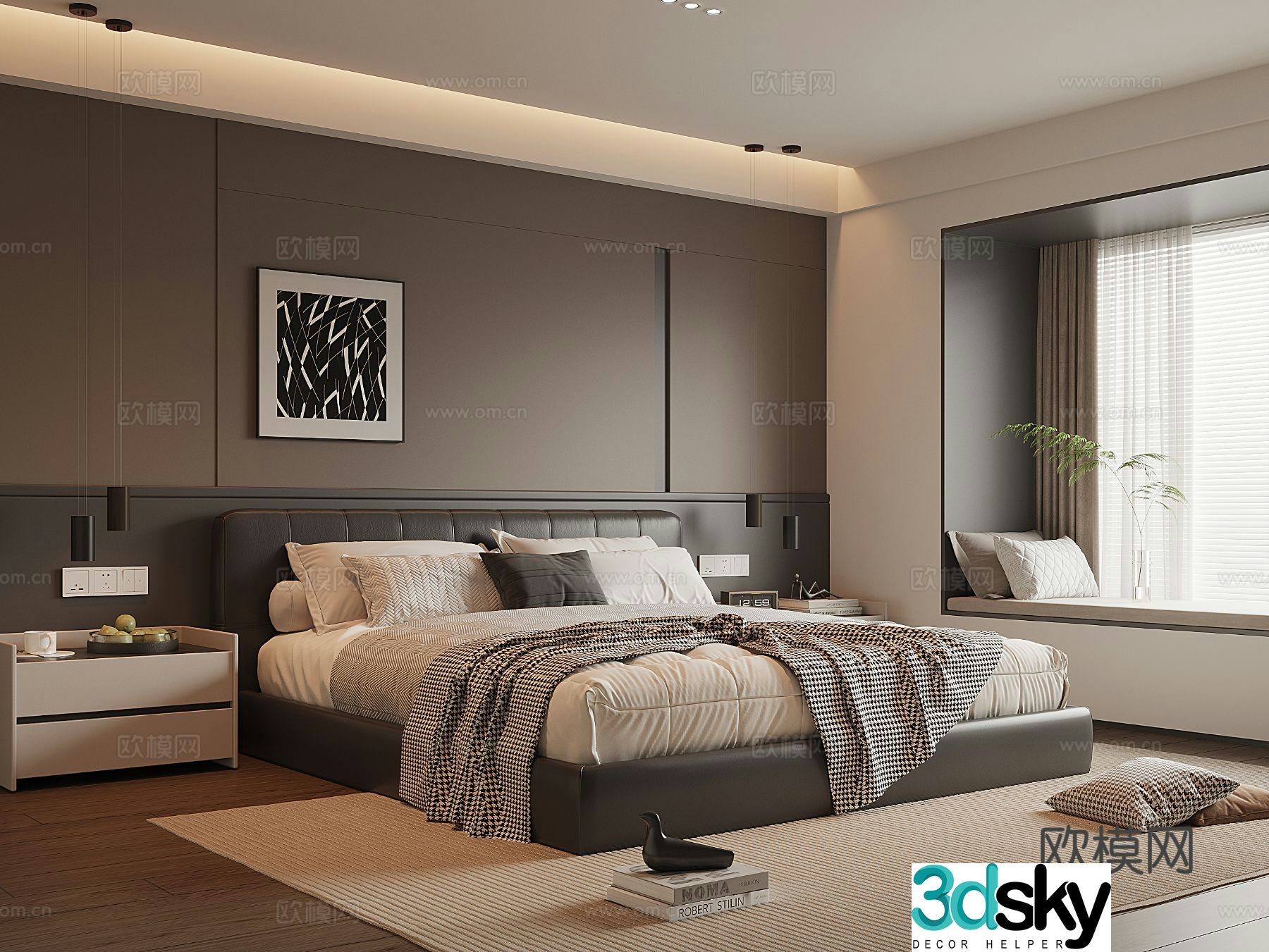 Italian home bedroom master bedroom 3d model