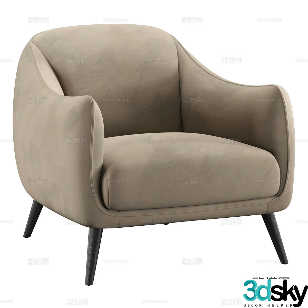 Italian fabric armchair 3d model