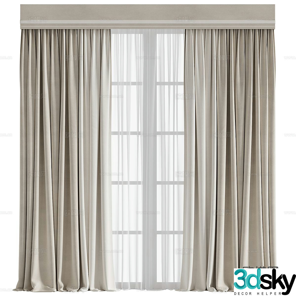 Modern curtain box Curtain 3d model
