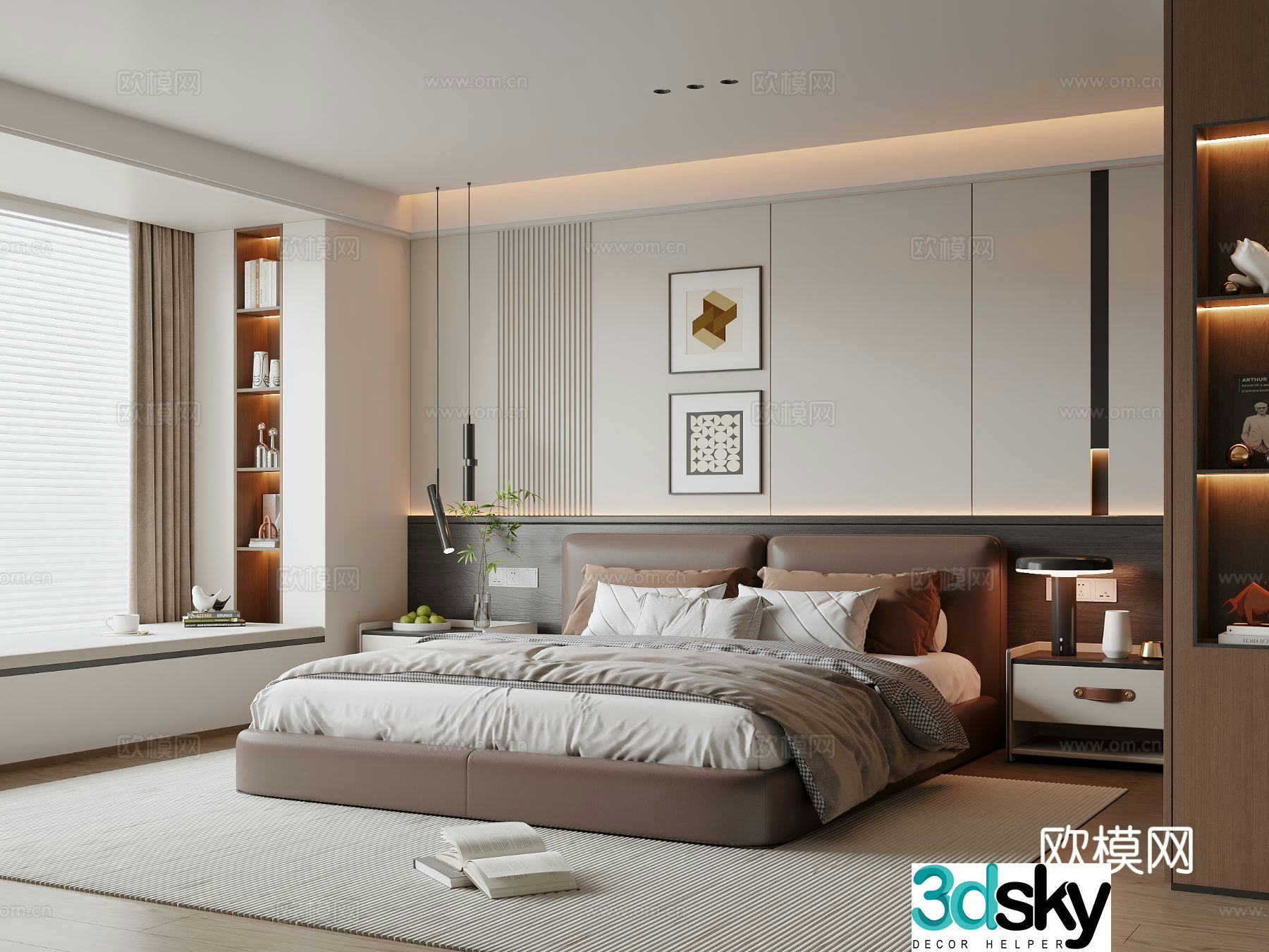 Italian bedroom master bedroom 3d model