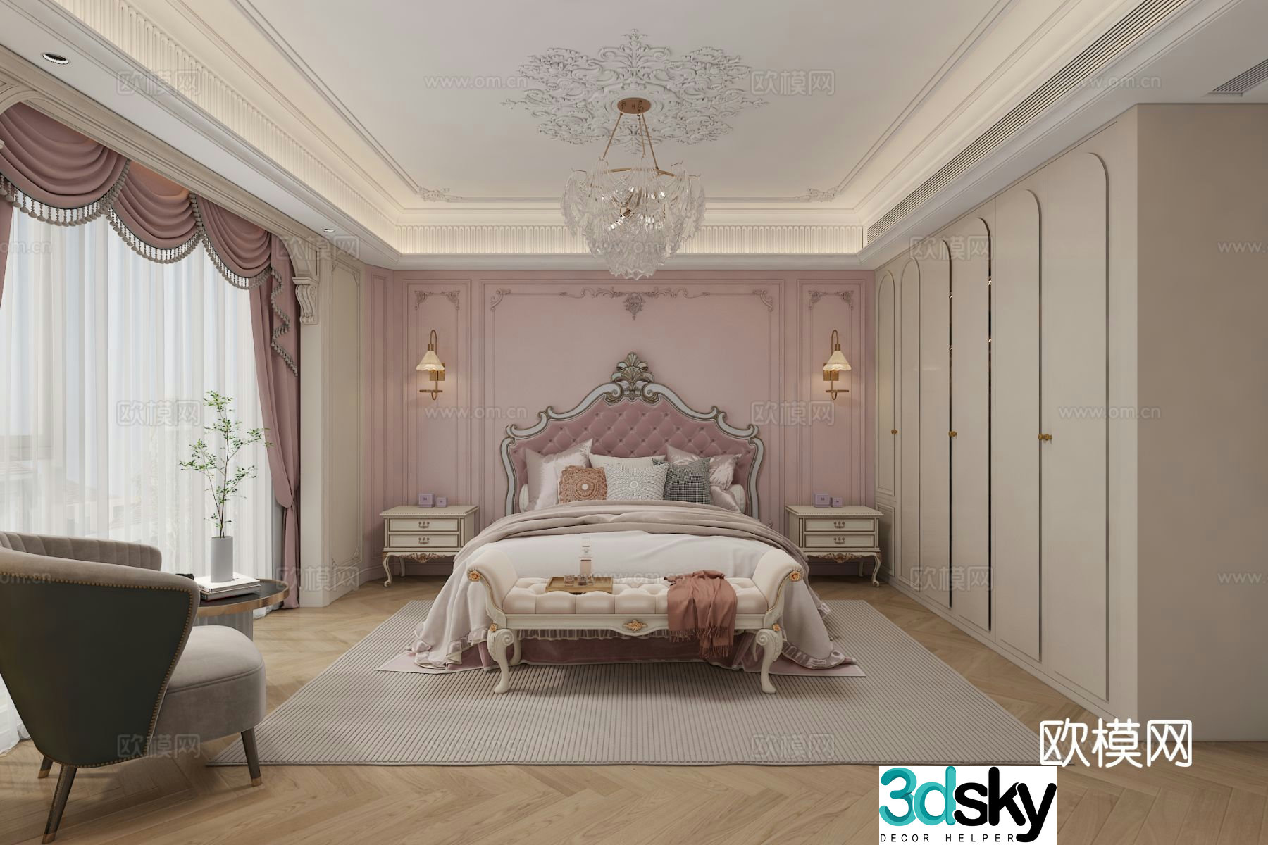 French bedroom master bedroom 3d model