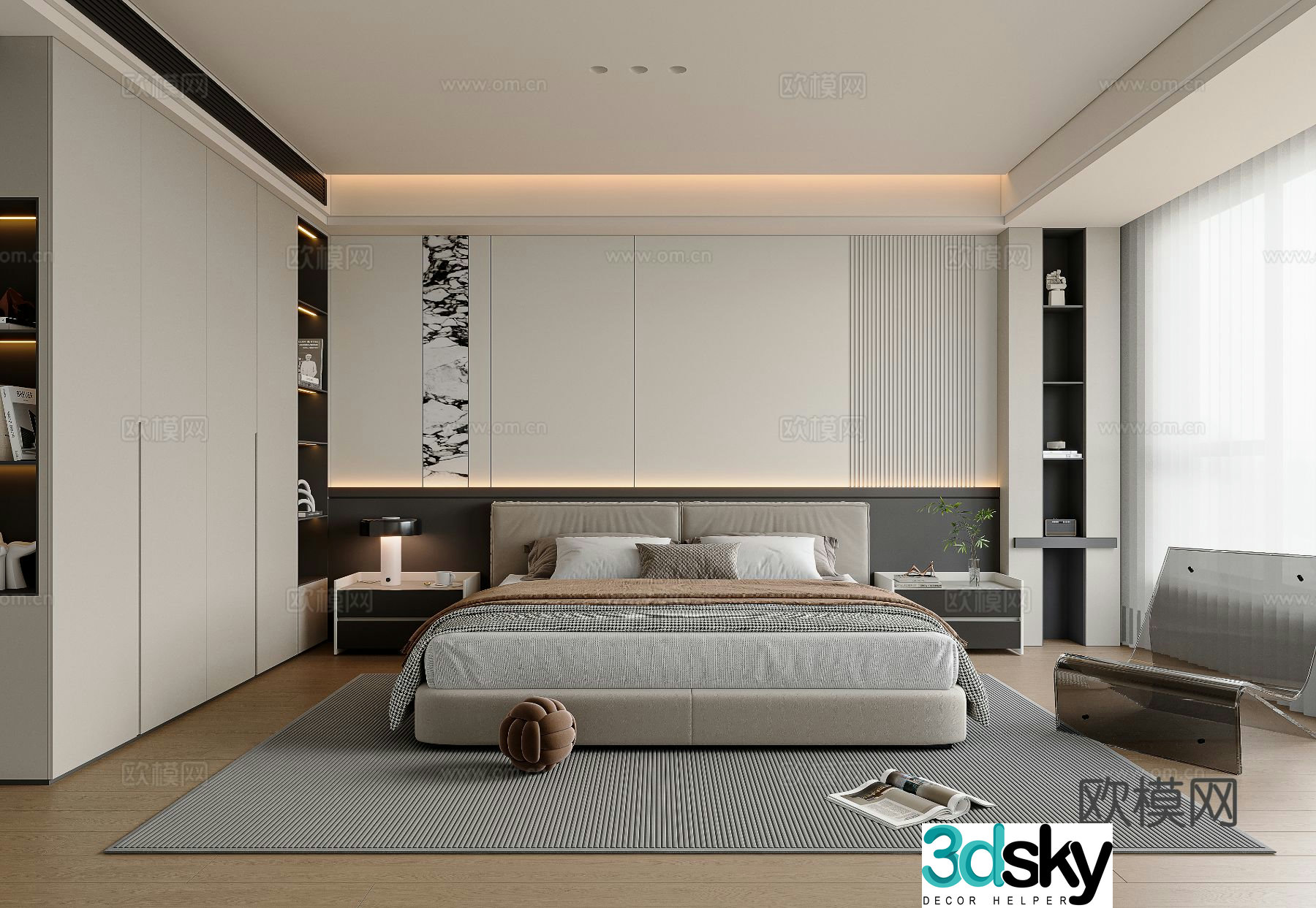 Modern bedroom master bedroom 3d model