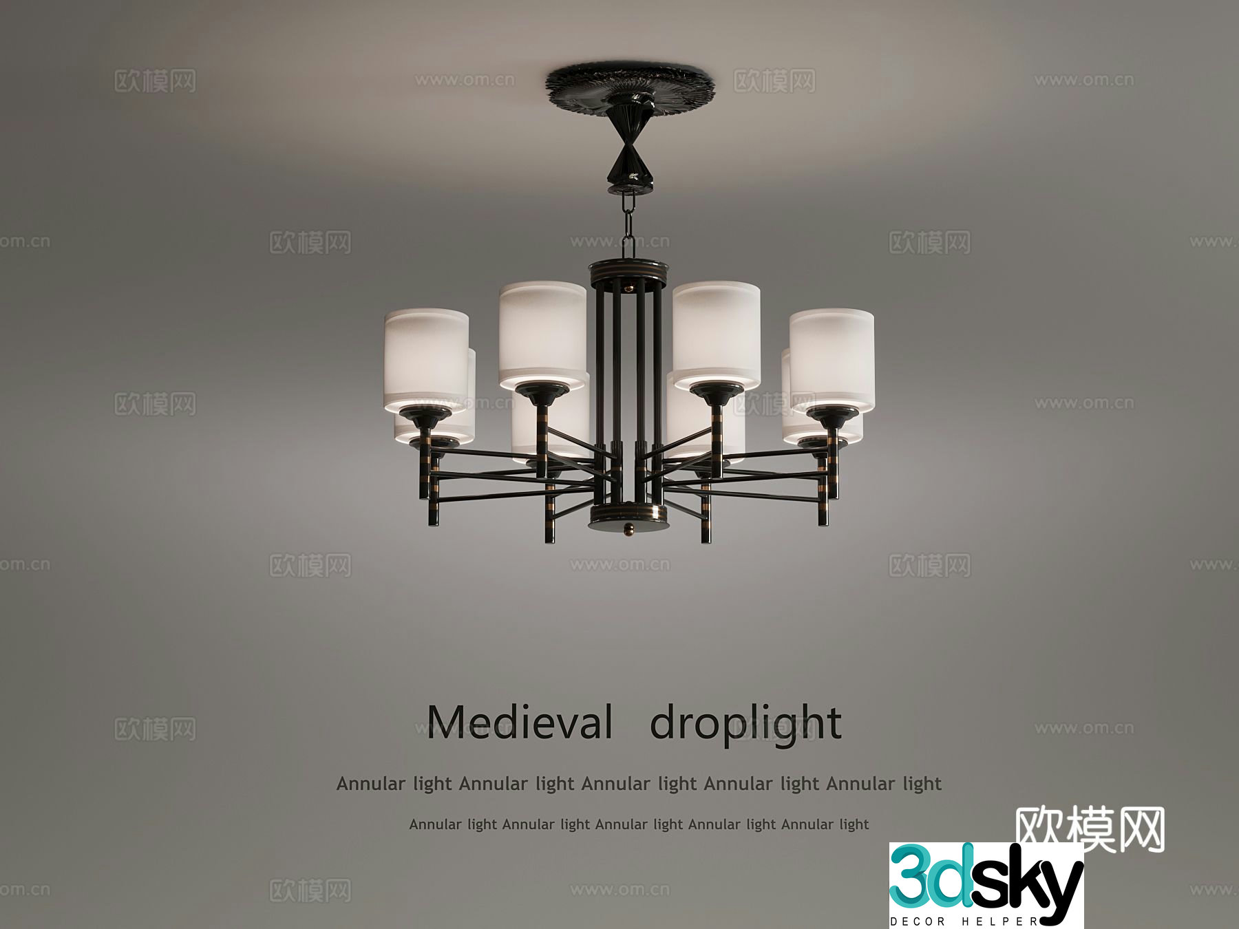 New Chinese chandelier 3D model