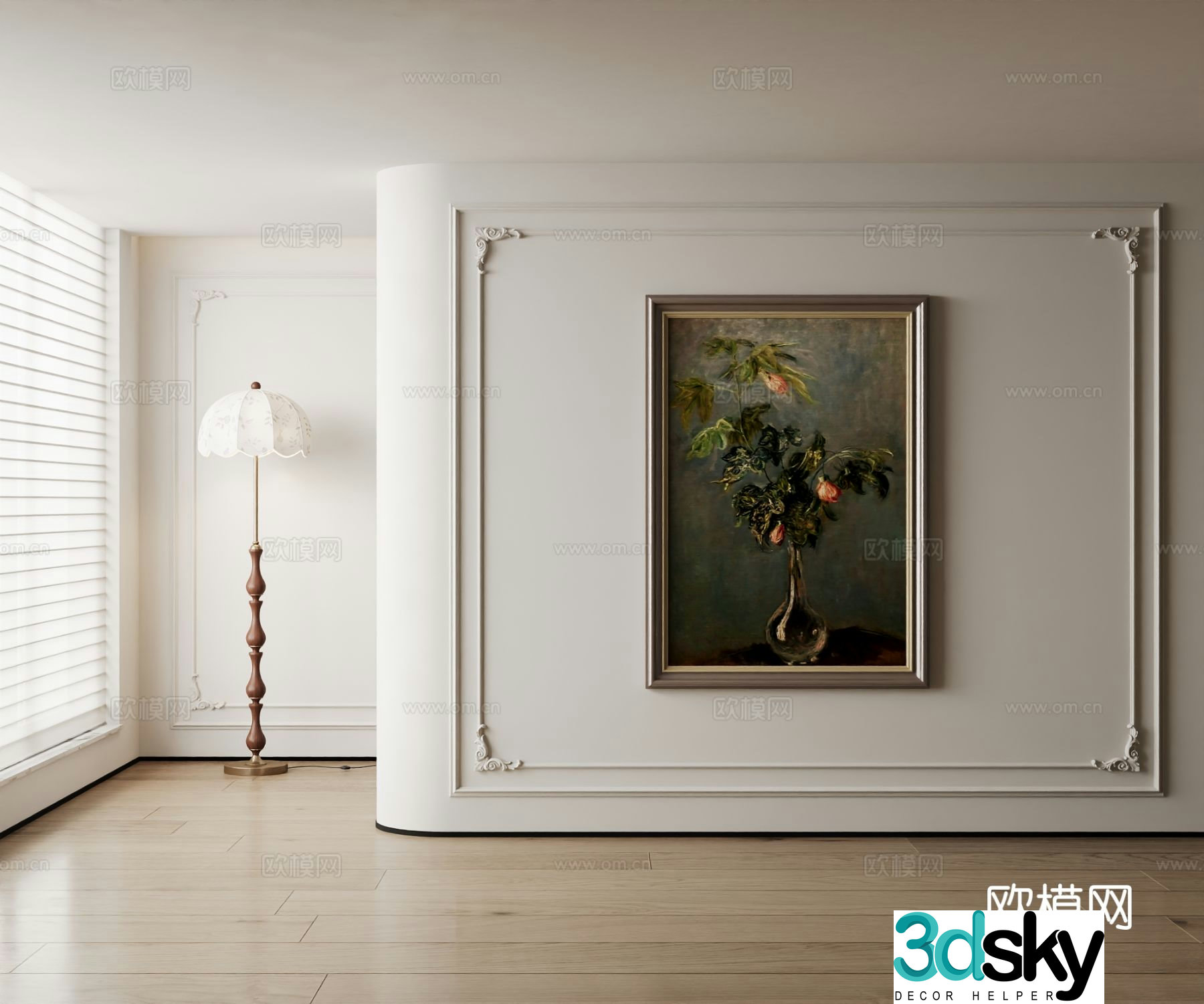 American decorative painting oil painting 3d model