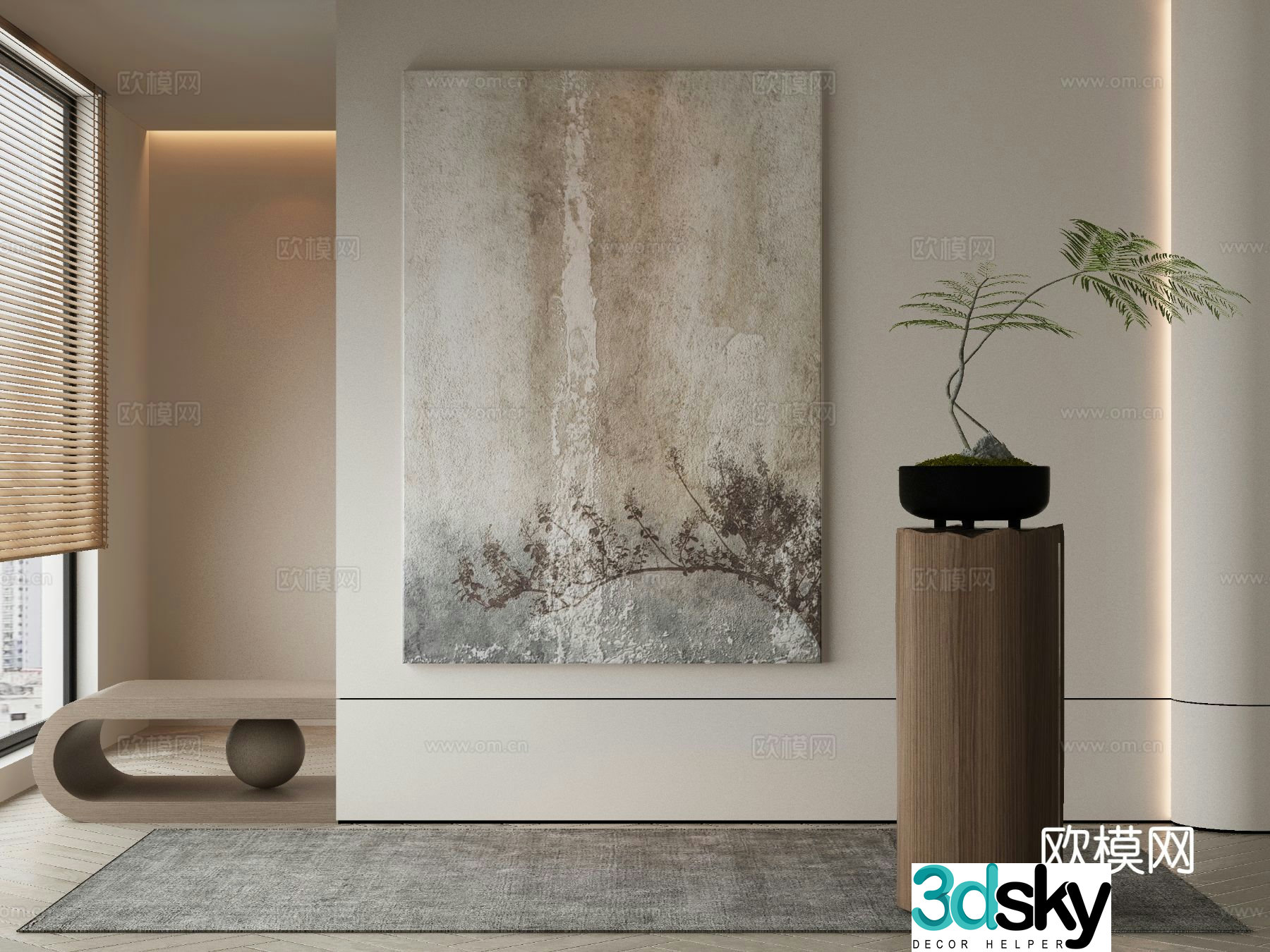 Wasabi hanging painting oil painting 3d model