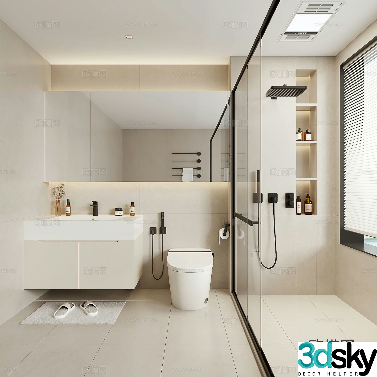 Modern bathroom bathroom 3d model