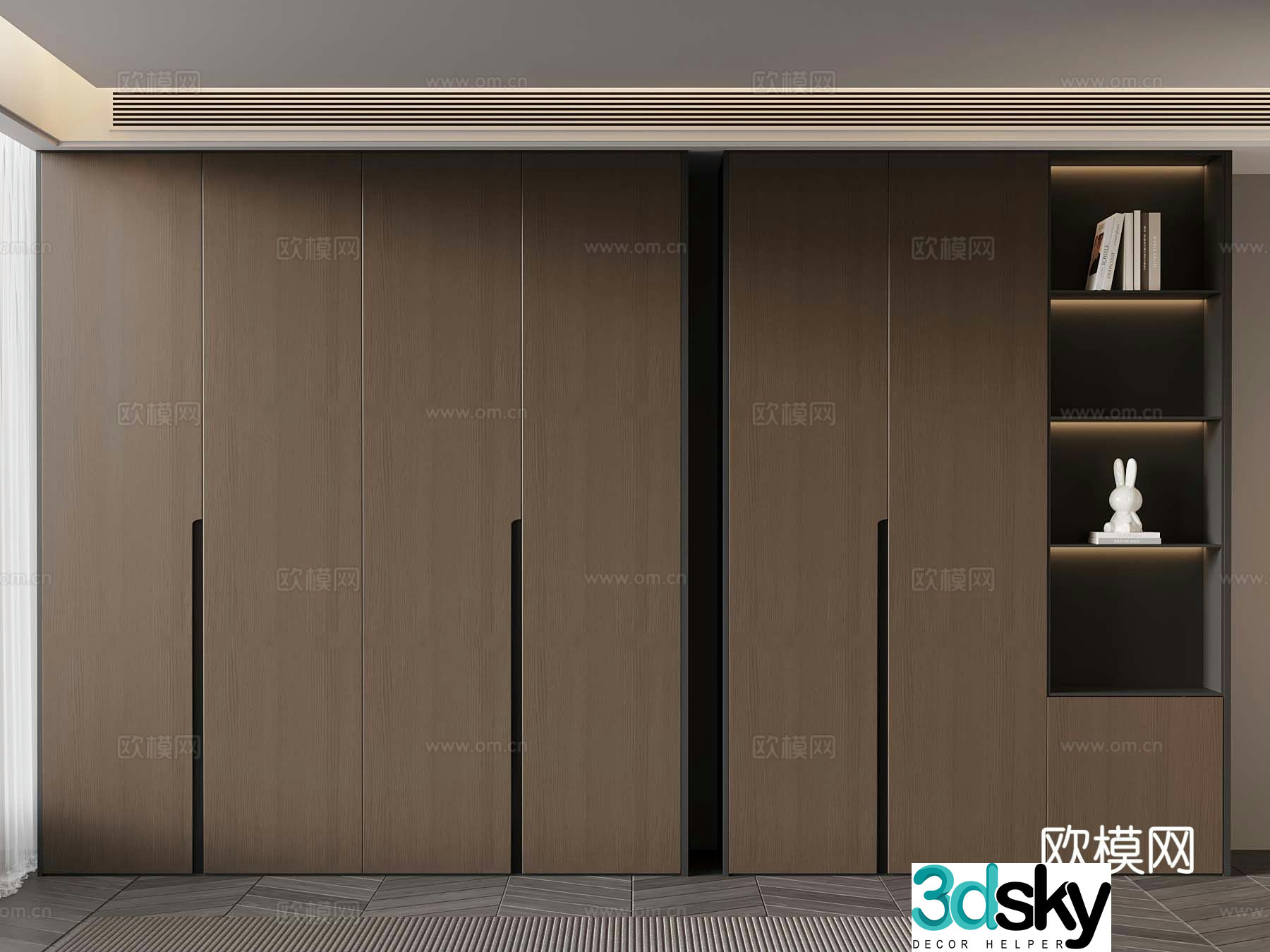 Italian wardrobe Simple wardrobe 3d model