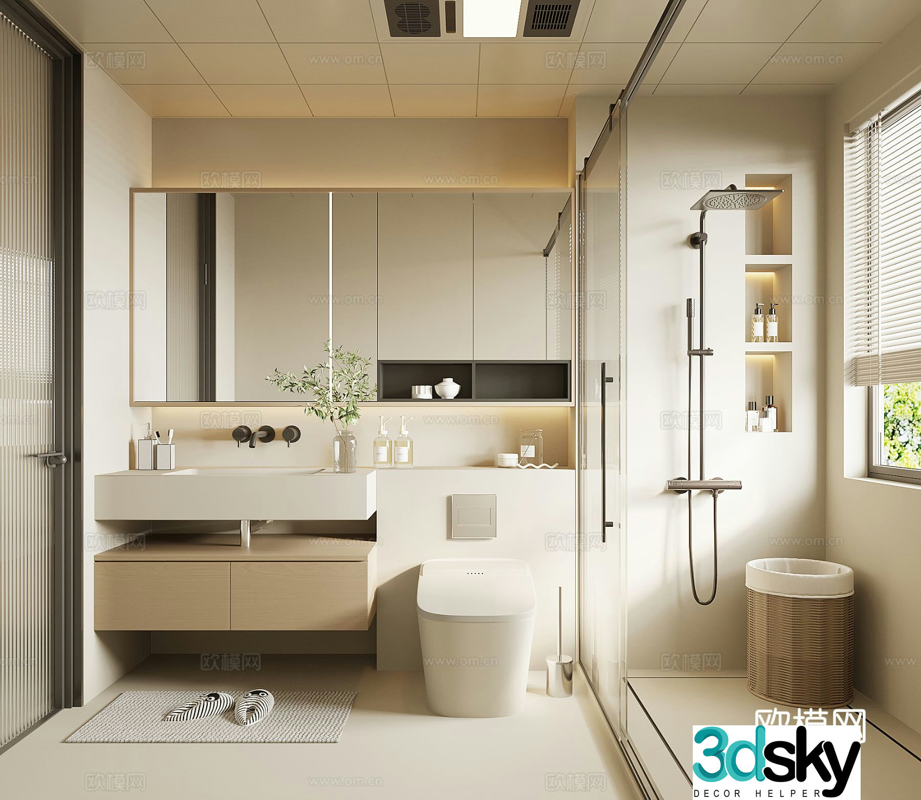 Modern home bathroom 3d model