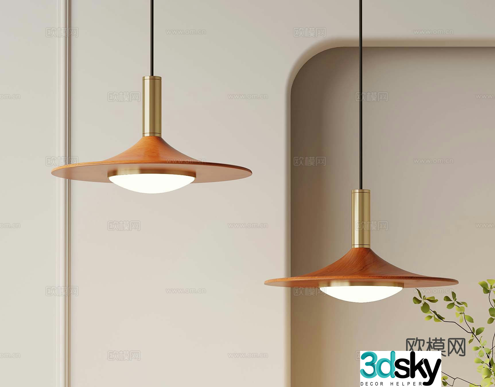 Wasabi Middle Ancient Chandelier Solid Wood Chandelier Restaurant Chandelier Bedside Light 3D Model