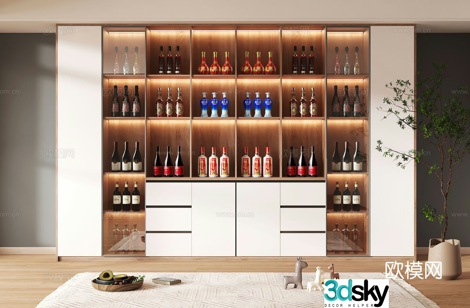 Wine cabinet design Wine cabinet red wine cabinet bar wine cabinet partition wine cabinet 3D model