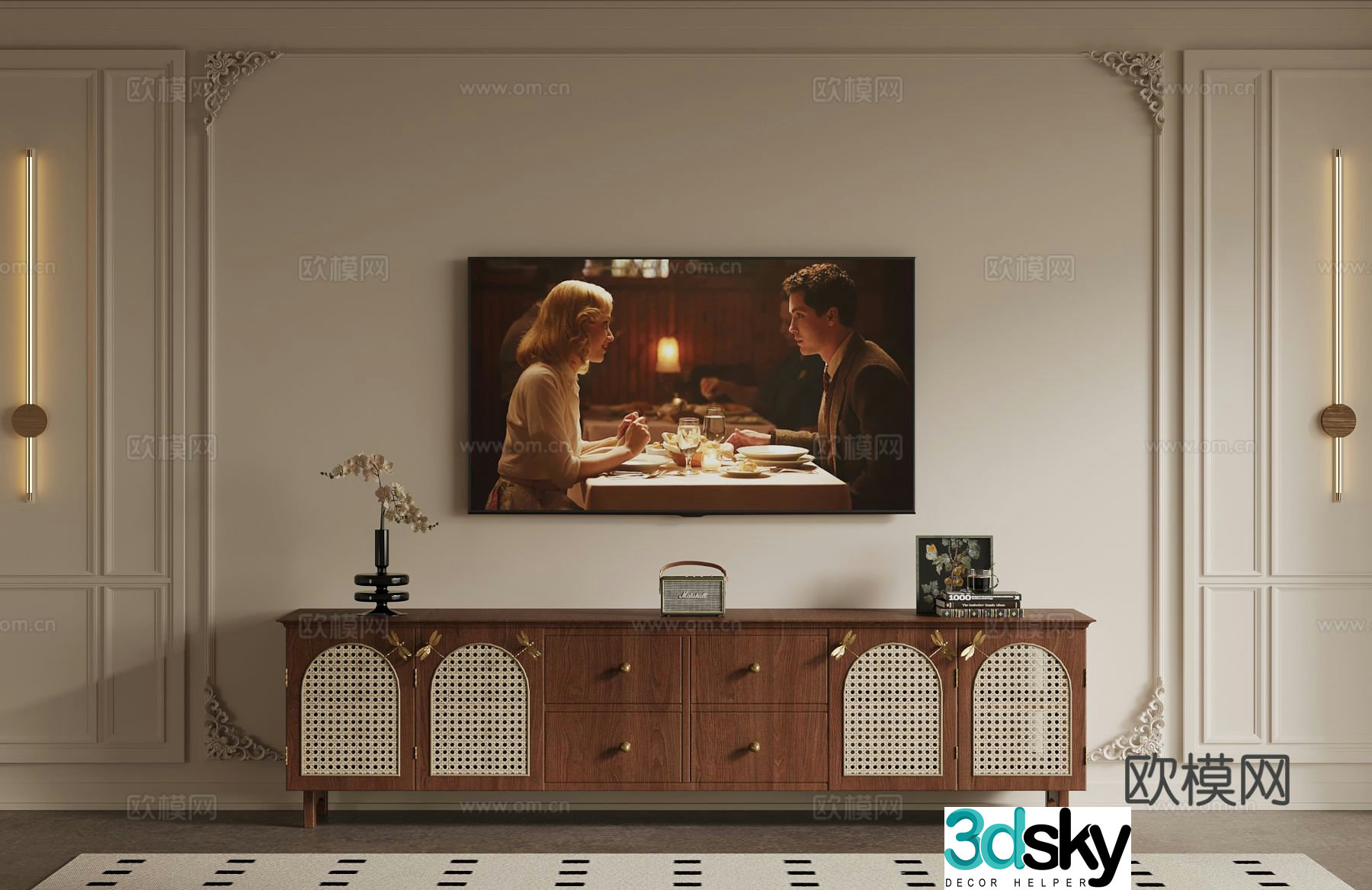 TV cabinet French TV cabinet 3d model