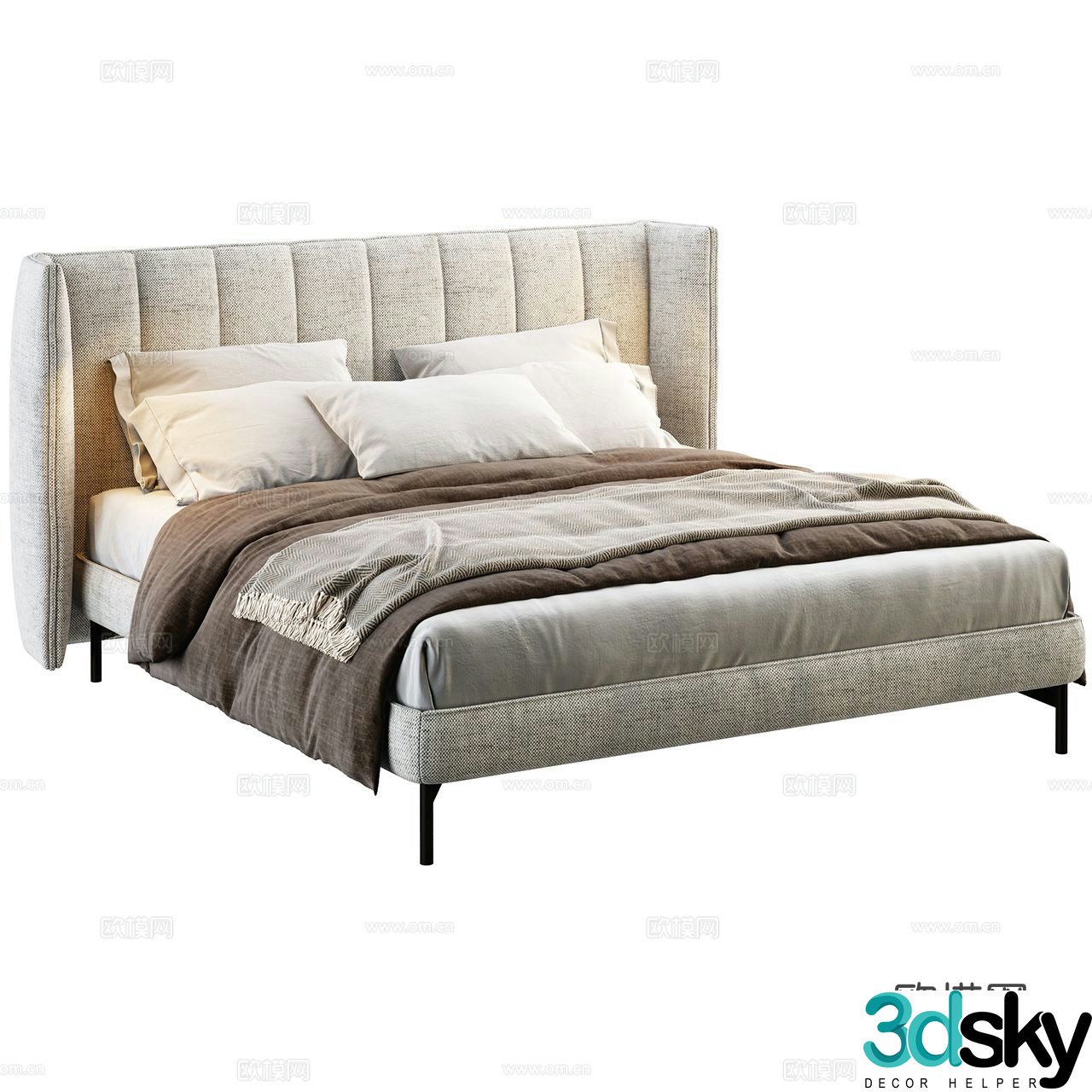 Twils Simple Double Bed Double Bed French Bed Italian Bed Simple European Bed 3D Model