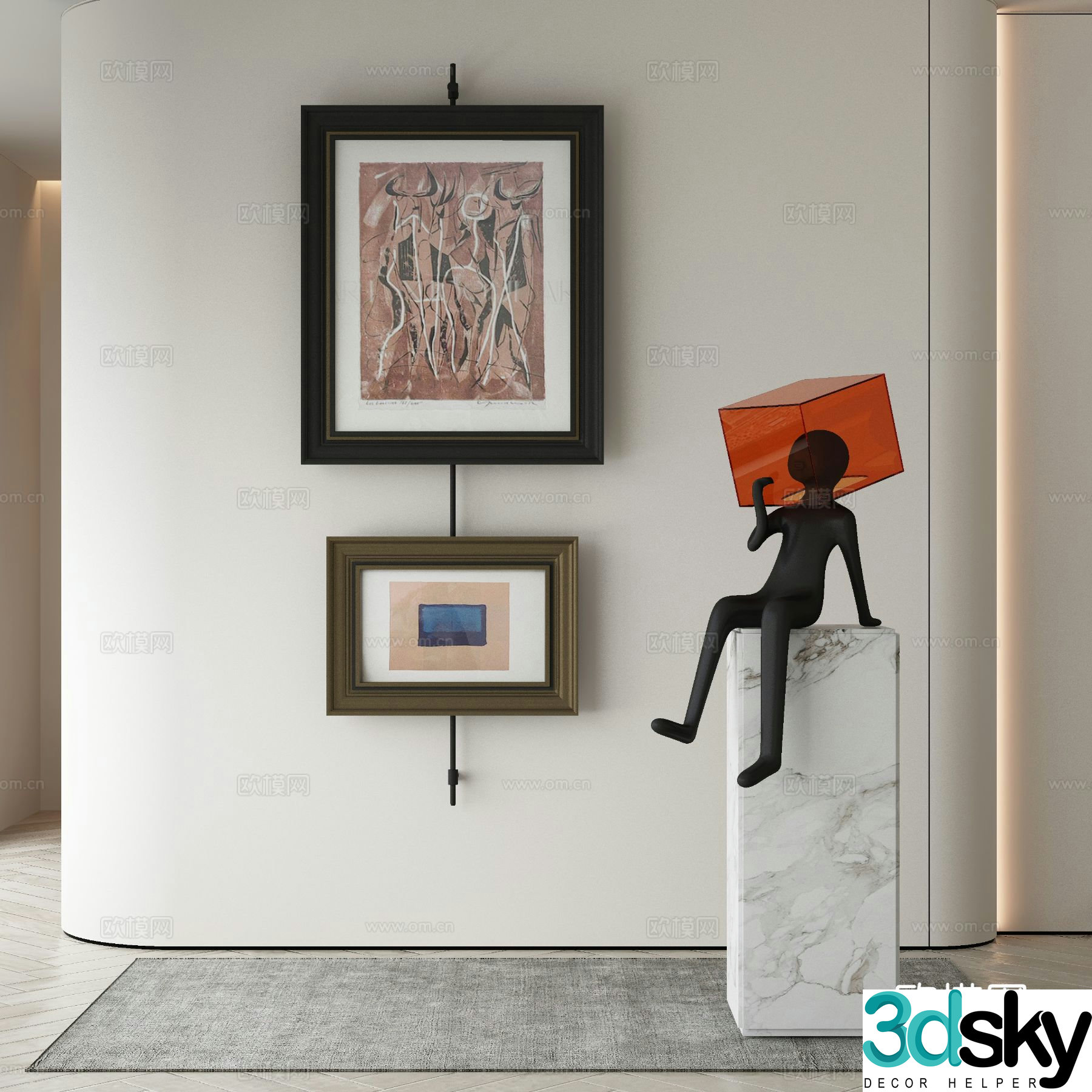 Modern Wasabi Hanging Painting Oil Painting 3D Model