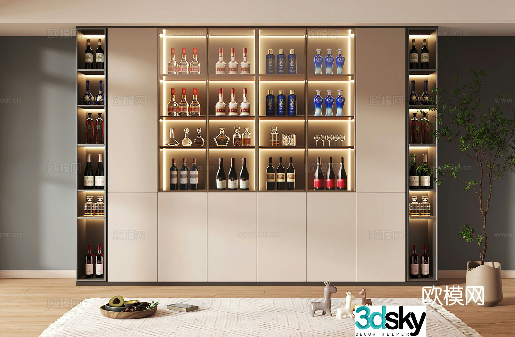 Wine cabinet design Wine cabinet red wine cabinet bar wine cabinet partition wine cabinet 3D model