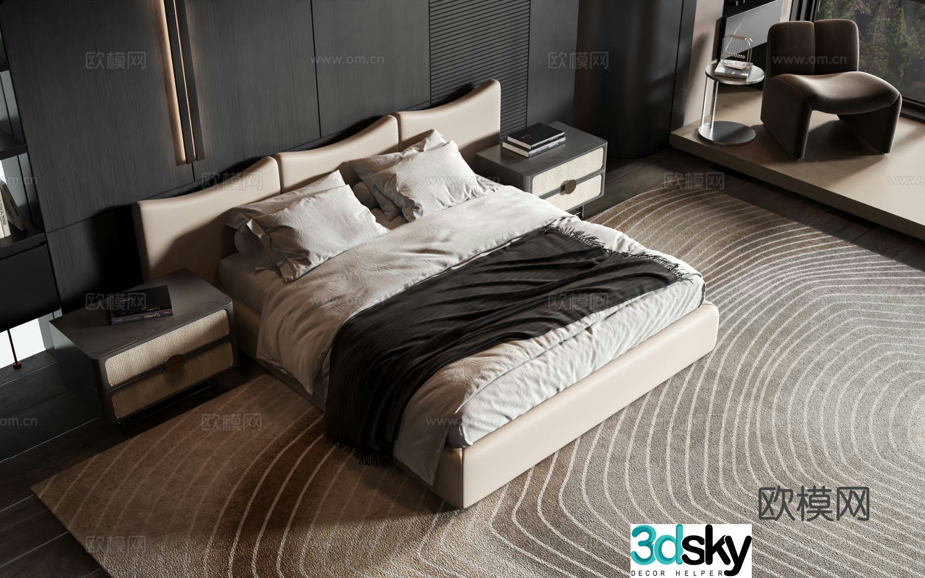 Modern style product bed 3d model