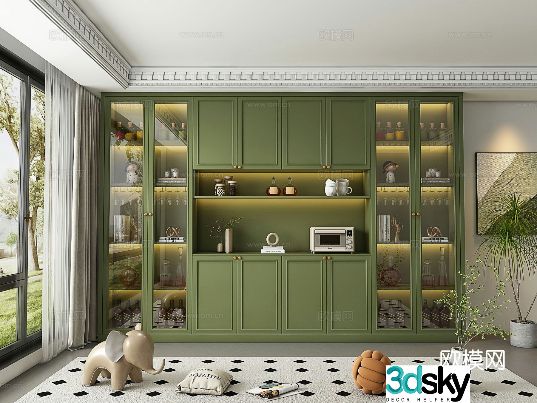 French wine cabinet 3D model