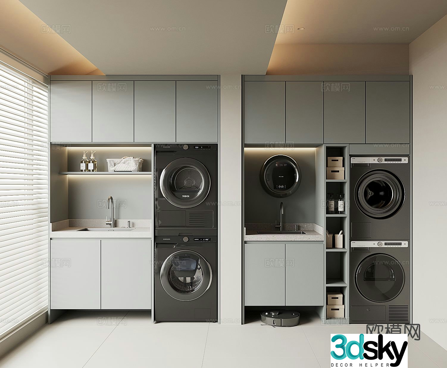 Modern washing machine cabinet 3d model