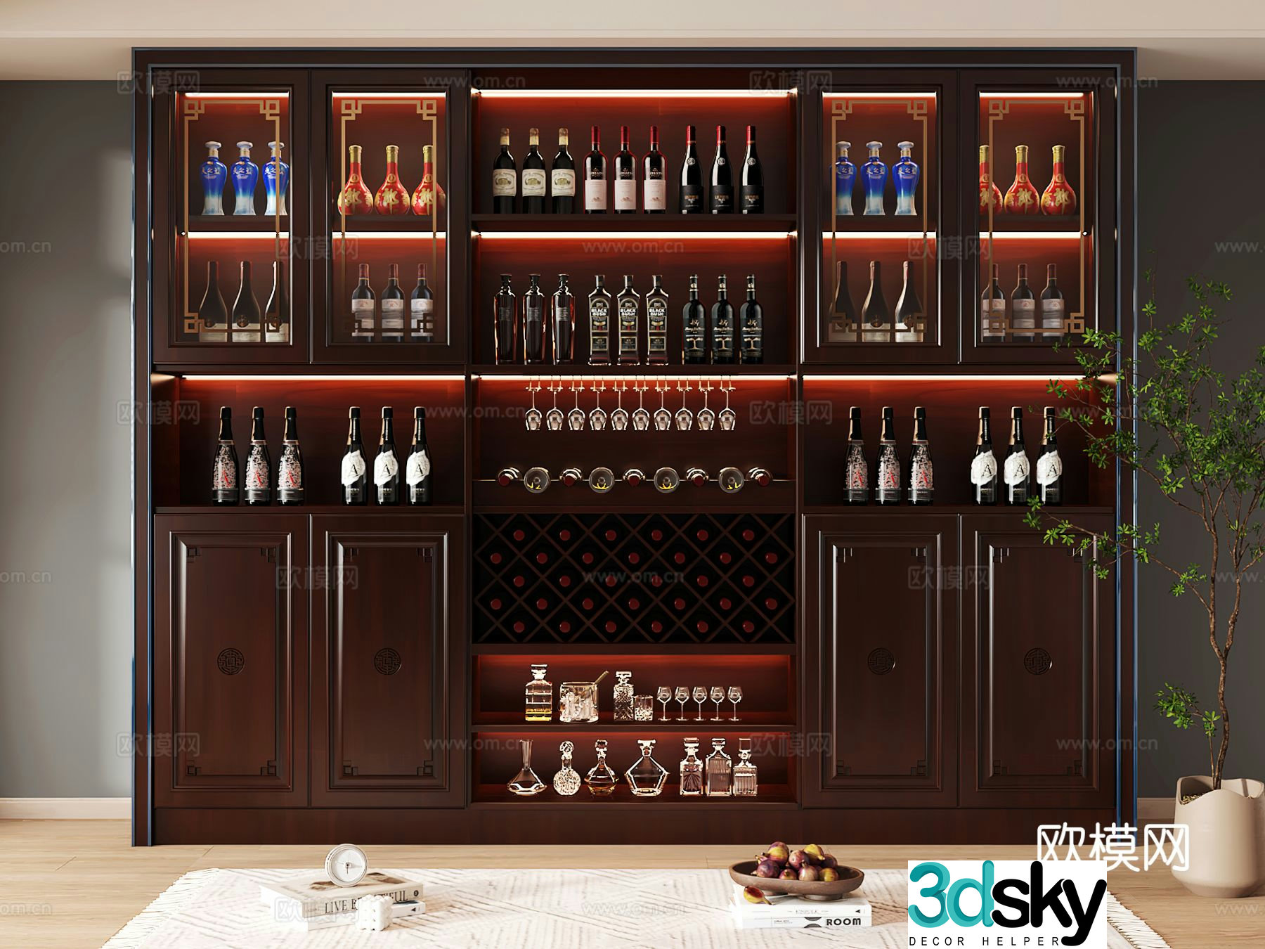 Wine cabinet design Wine cabinet red wine cabinet bar wine cabinet partition wine cabinet 3D model