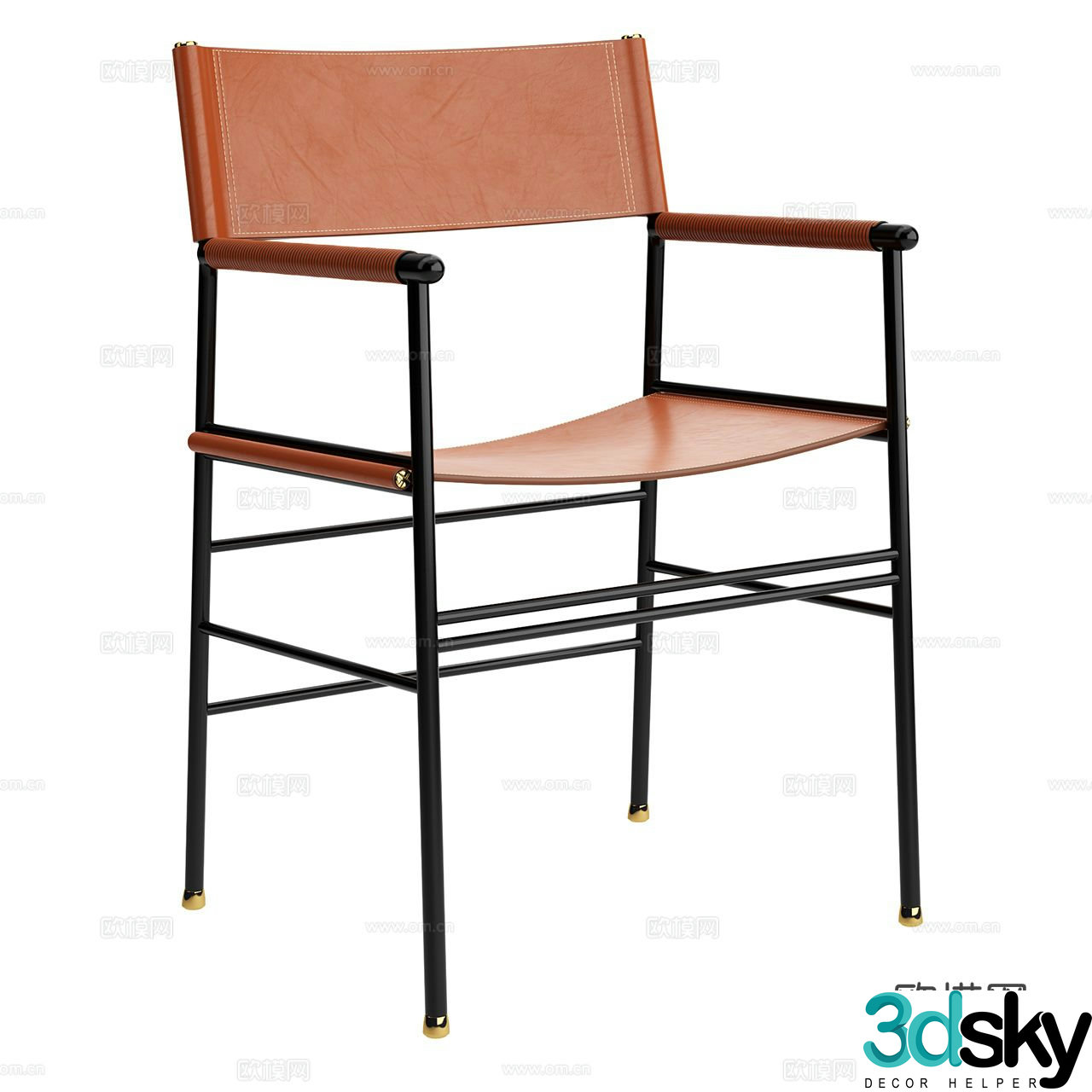 Jover Valls Medium style single chair Armchair Leather chair Dining chair Book chair 3d model