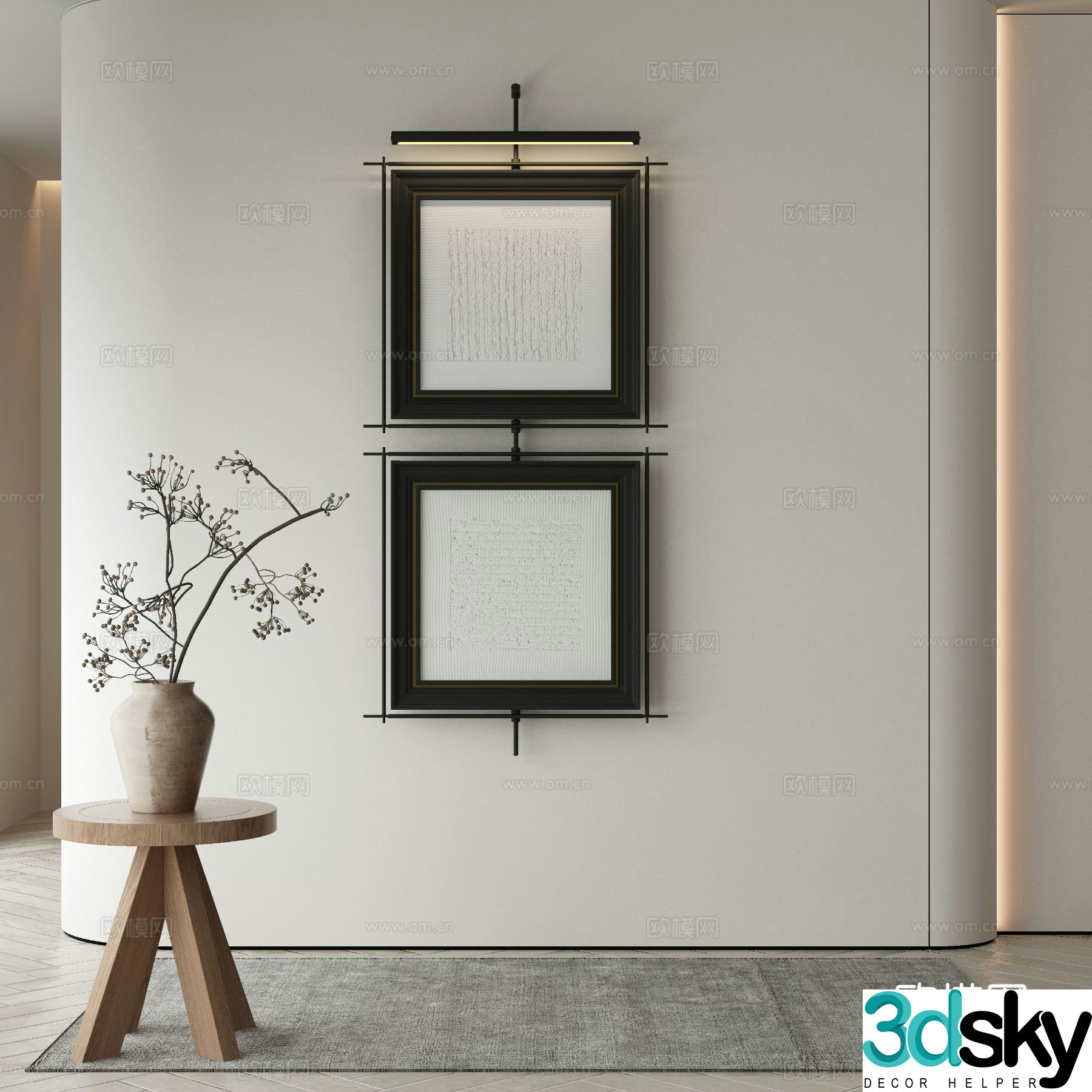 Modern Wasabi Hanging Painting Oil Painting 3D Model