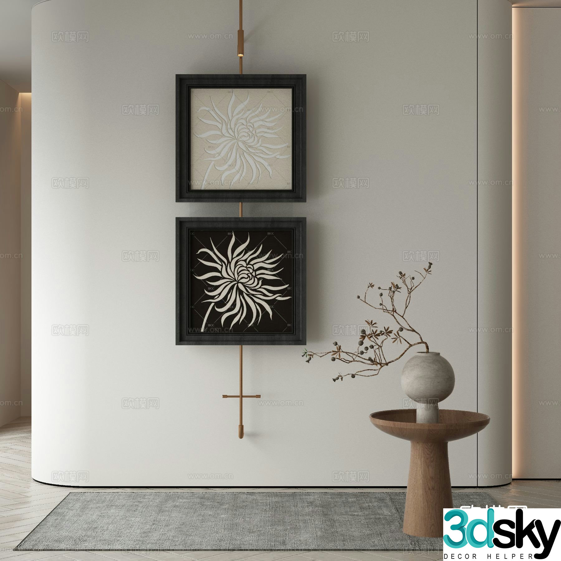 Modern Wasabi Hanging Painting Oil Painting 3D Model