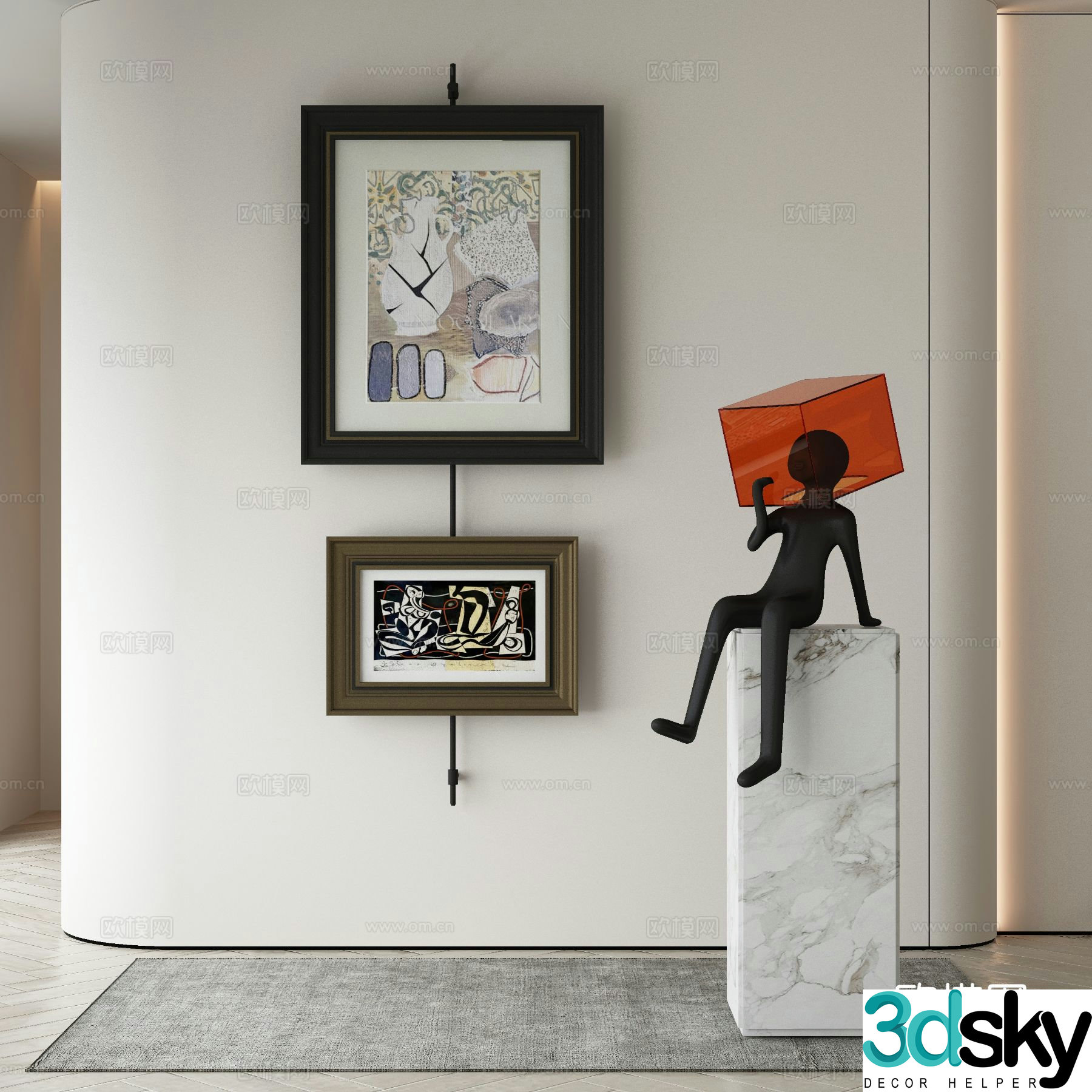 Modern Wasabi Hanging Painting Oil Painting 3D Model