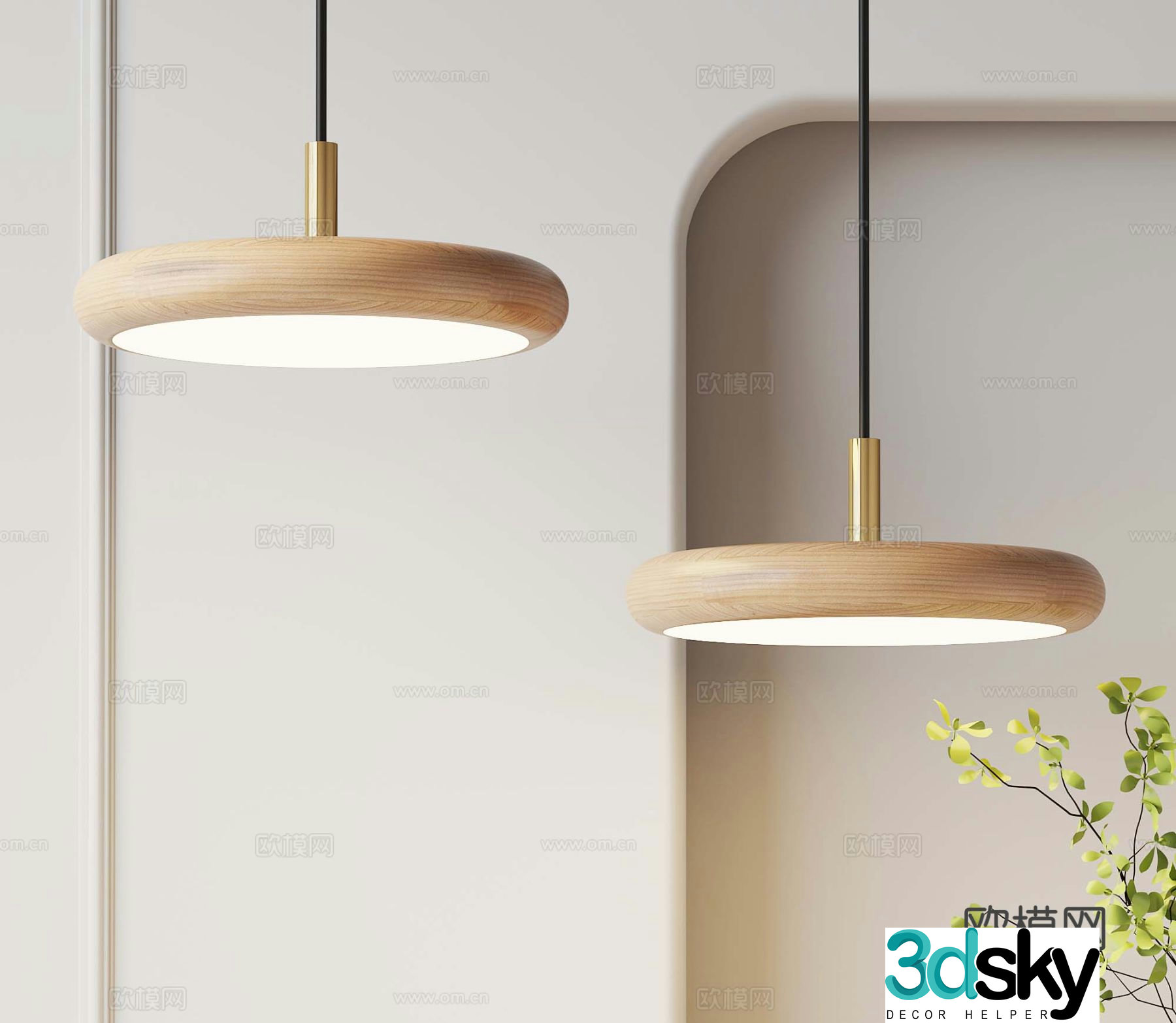 Wasabi Middle Ancient Chandelier Solid Wood Chandelier Restaurant Chandelier Bedside Light 3D Model