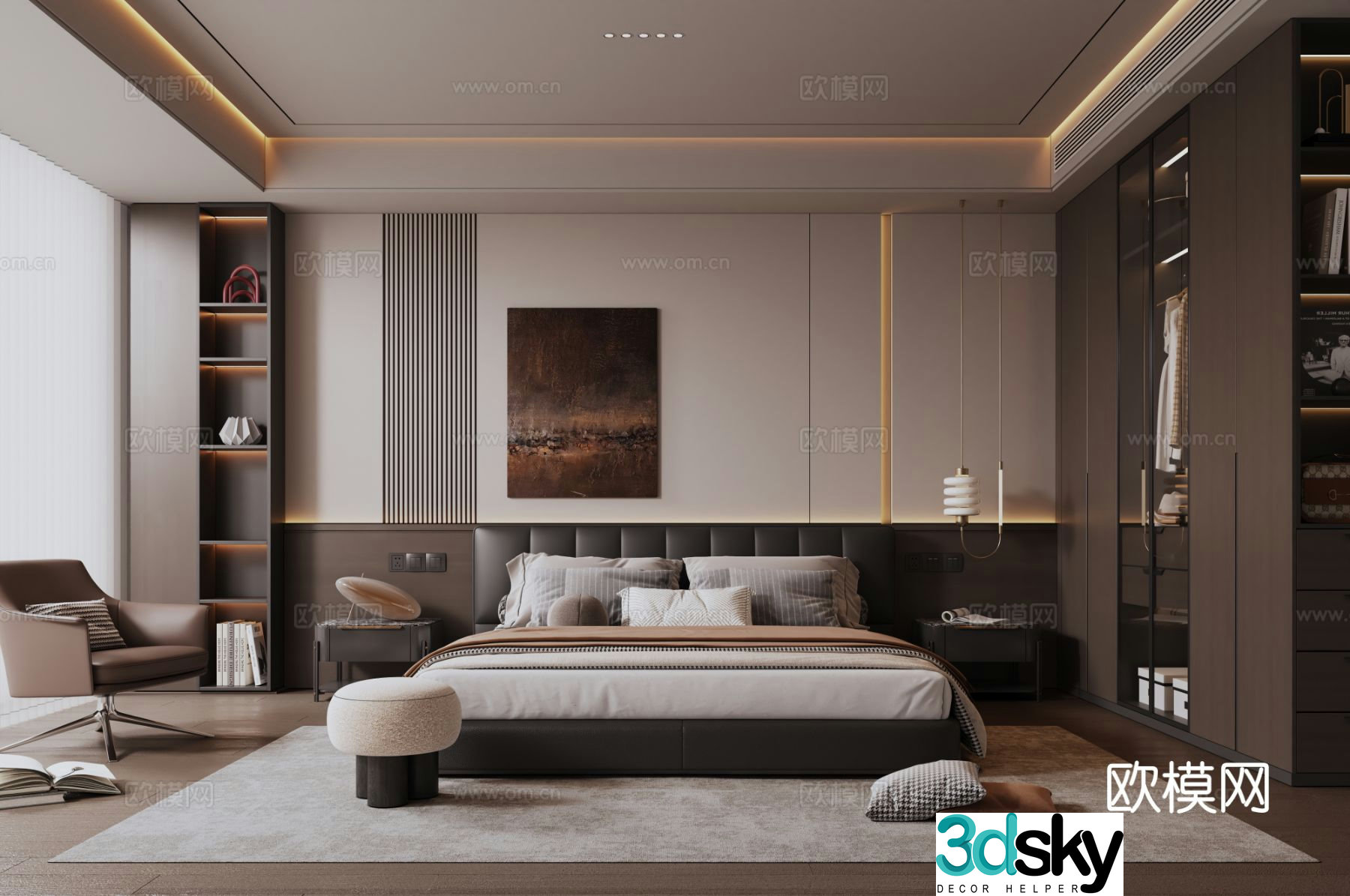 Italian home bedroom 3d model
