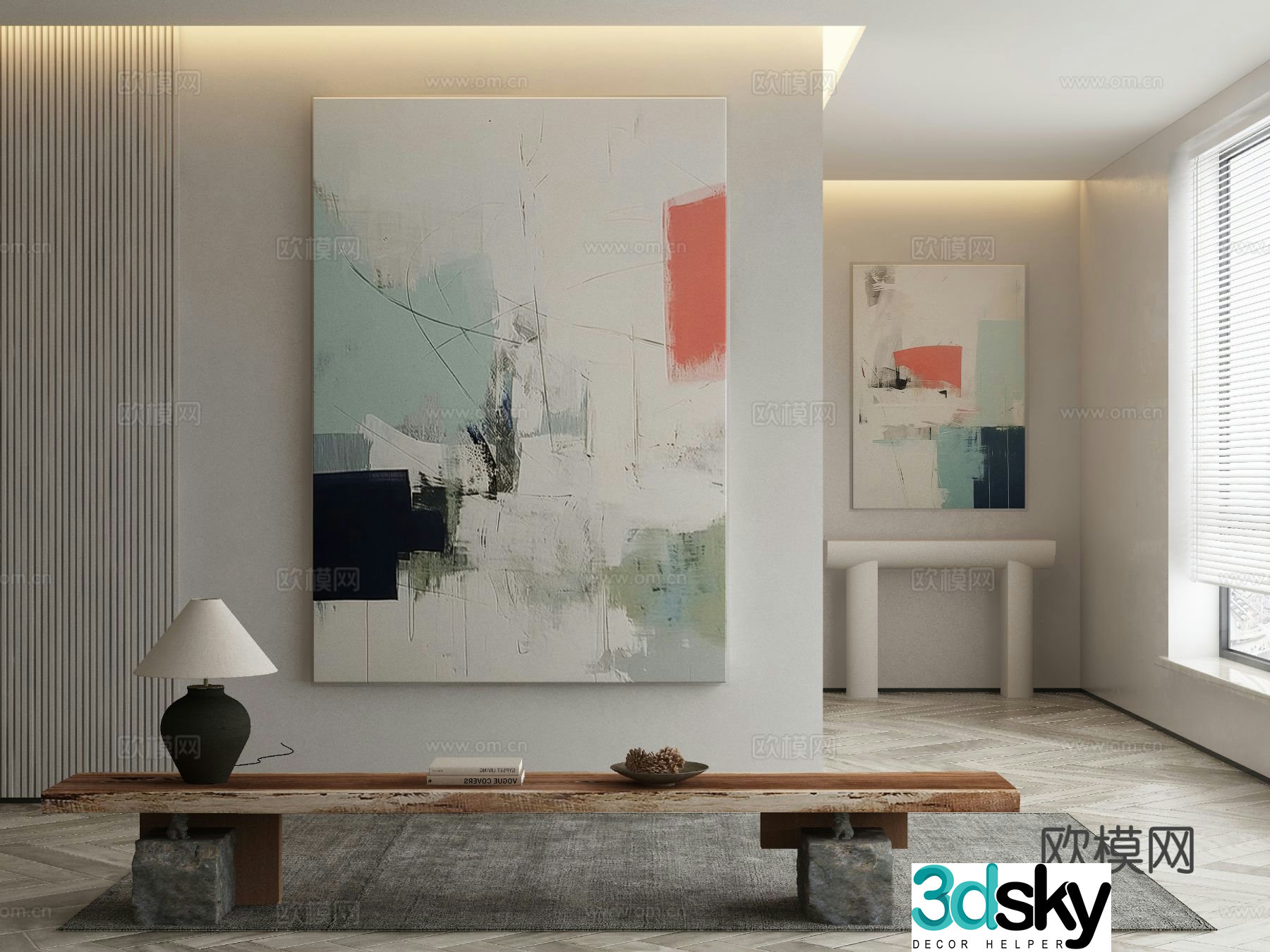 Modern Wasabi Hanging Painting Oil Painting 3d Model 3d Model