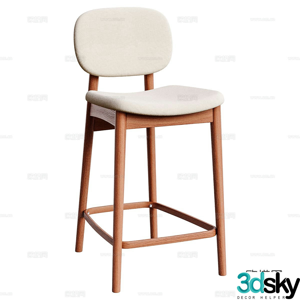 Modern bar chair single chair 3d model
