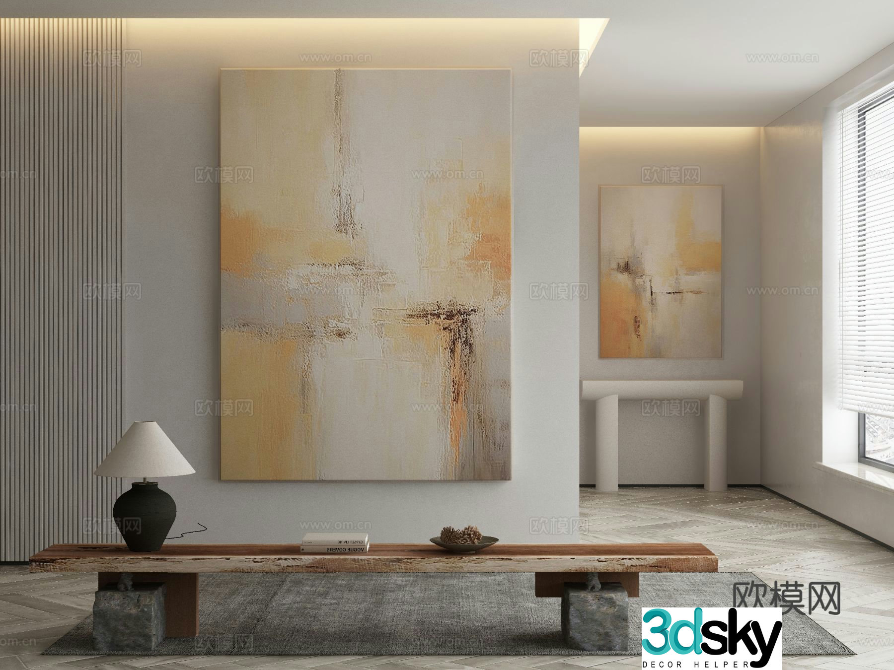 Modern Wasabi Hanging Painting Oil Painting 3D Model