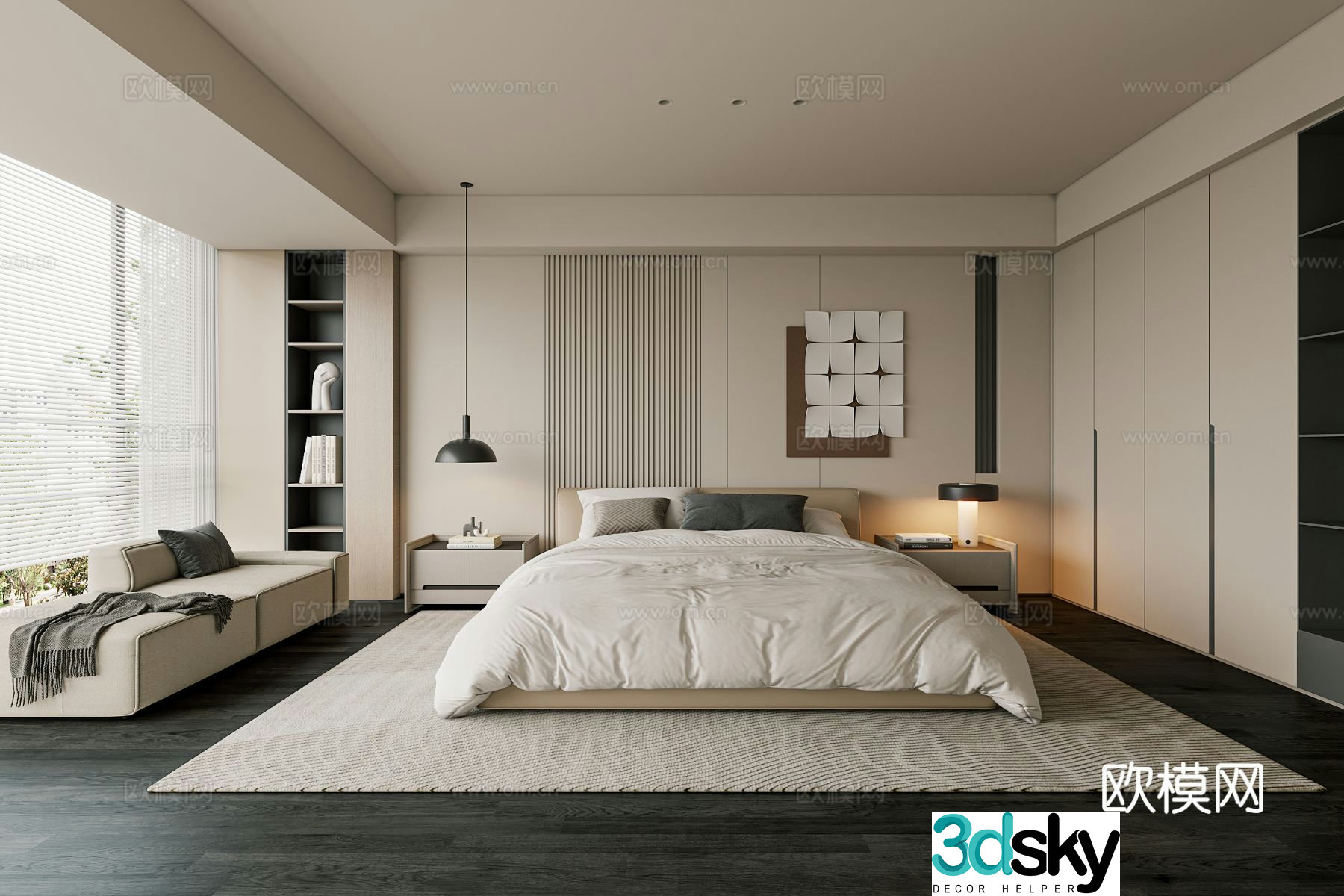 Modern bedroom master bedroom 3d model