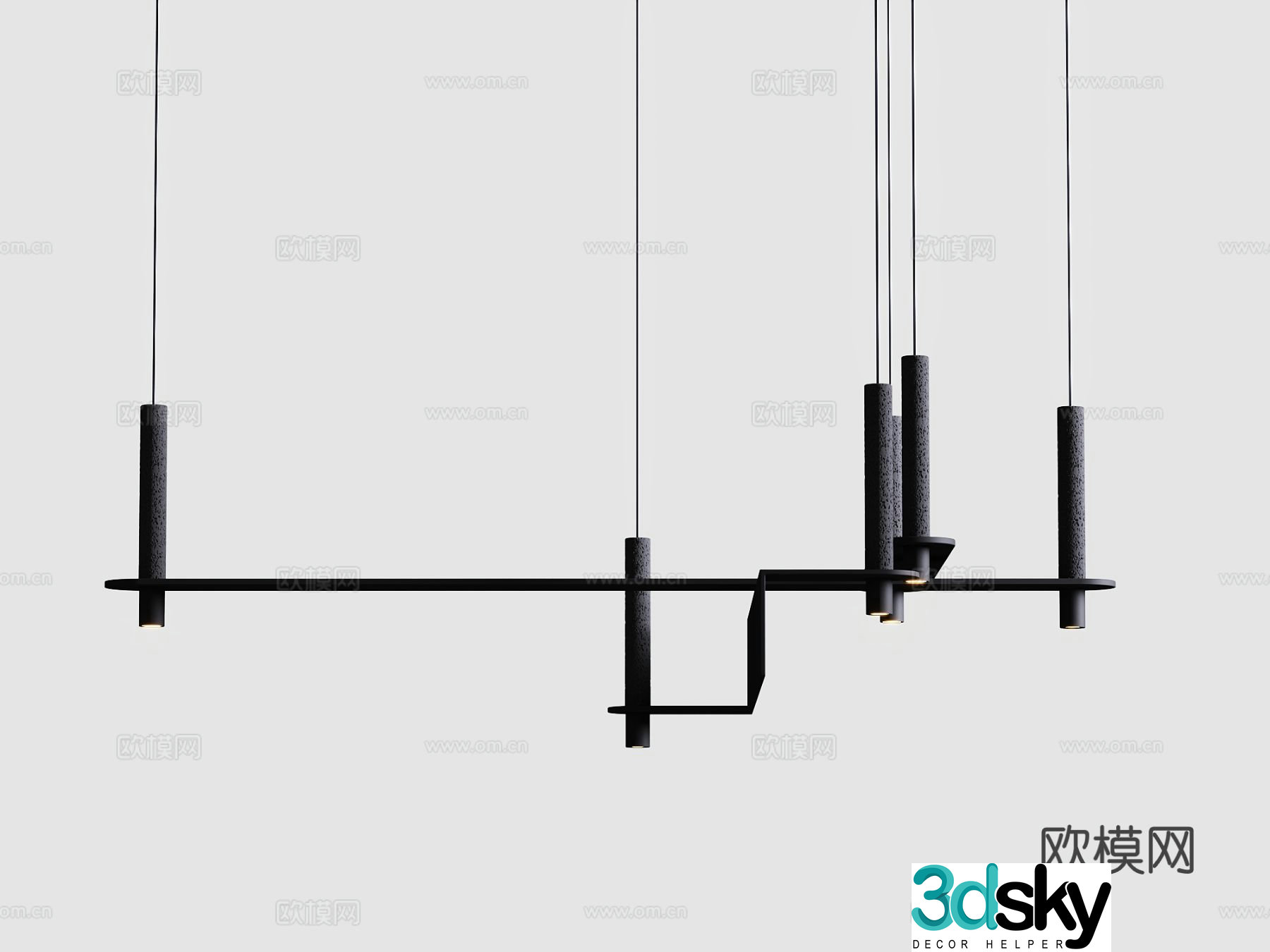 Meta Parallel black arrangement black chandelier 3d model