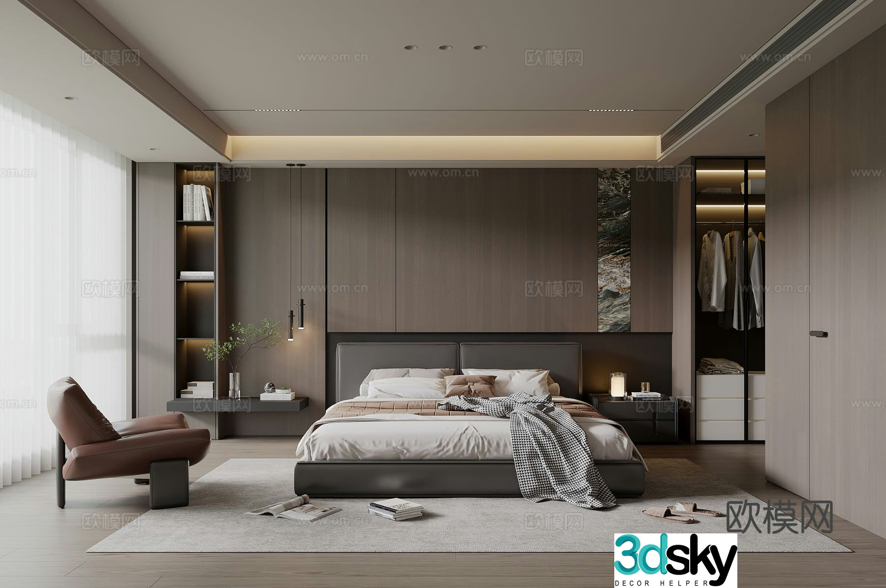 Italian bedroom master bedroom 3d model