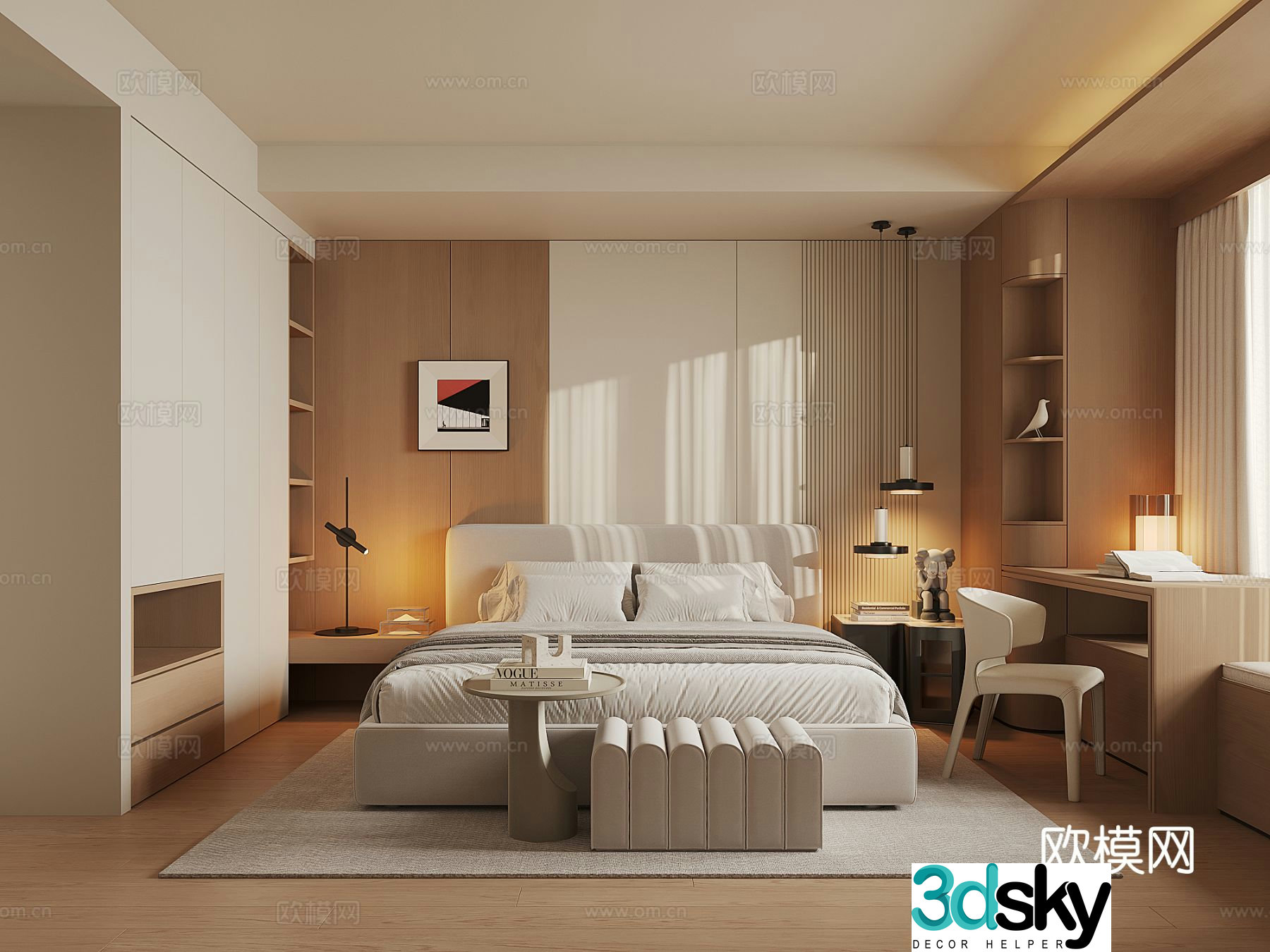 Modern home bedroom 3d model