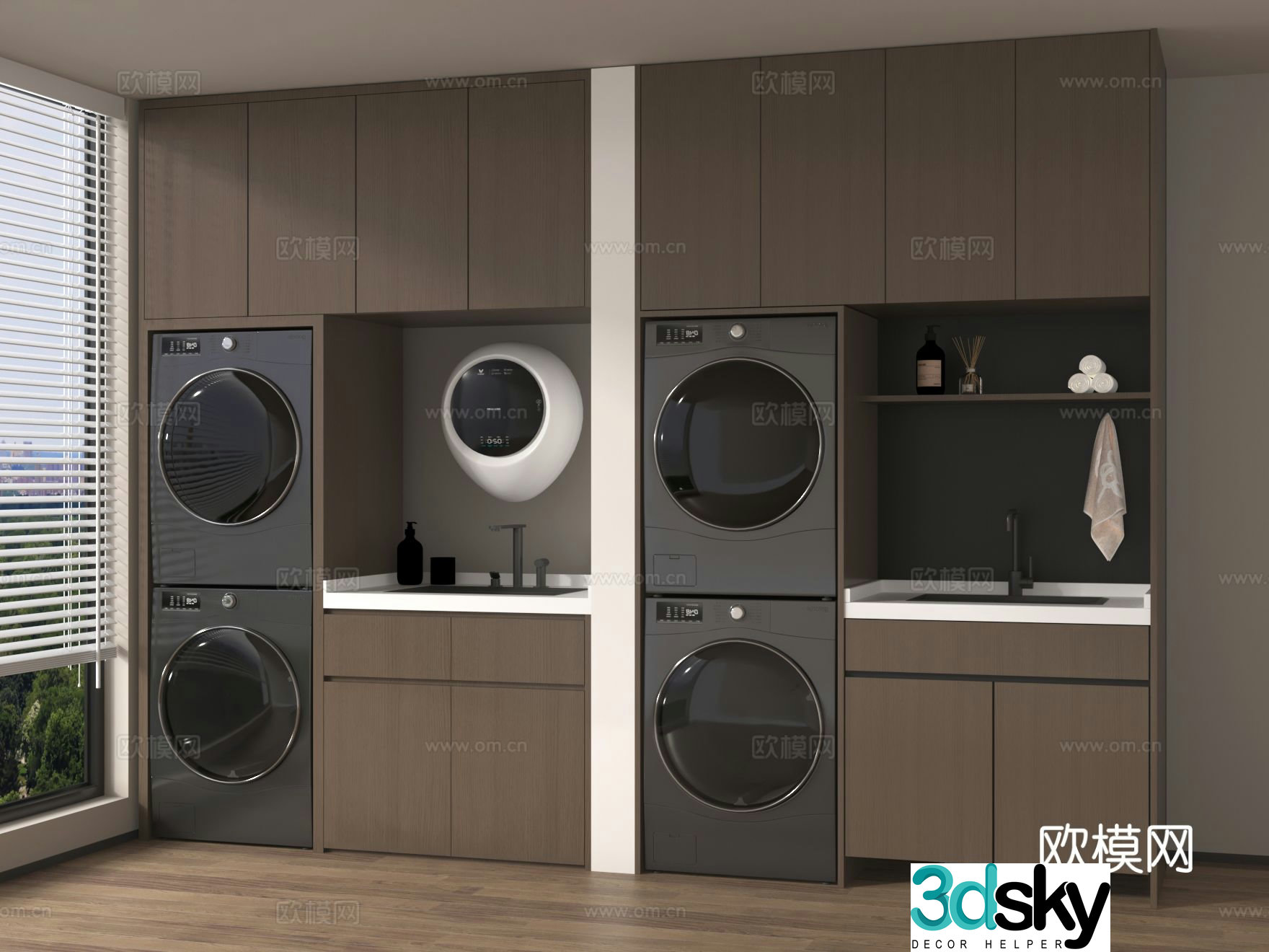 Washing cabinet all-in-one machine 3D model